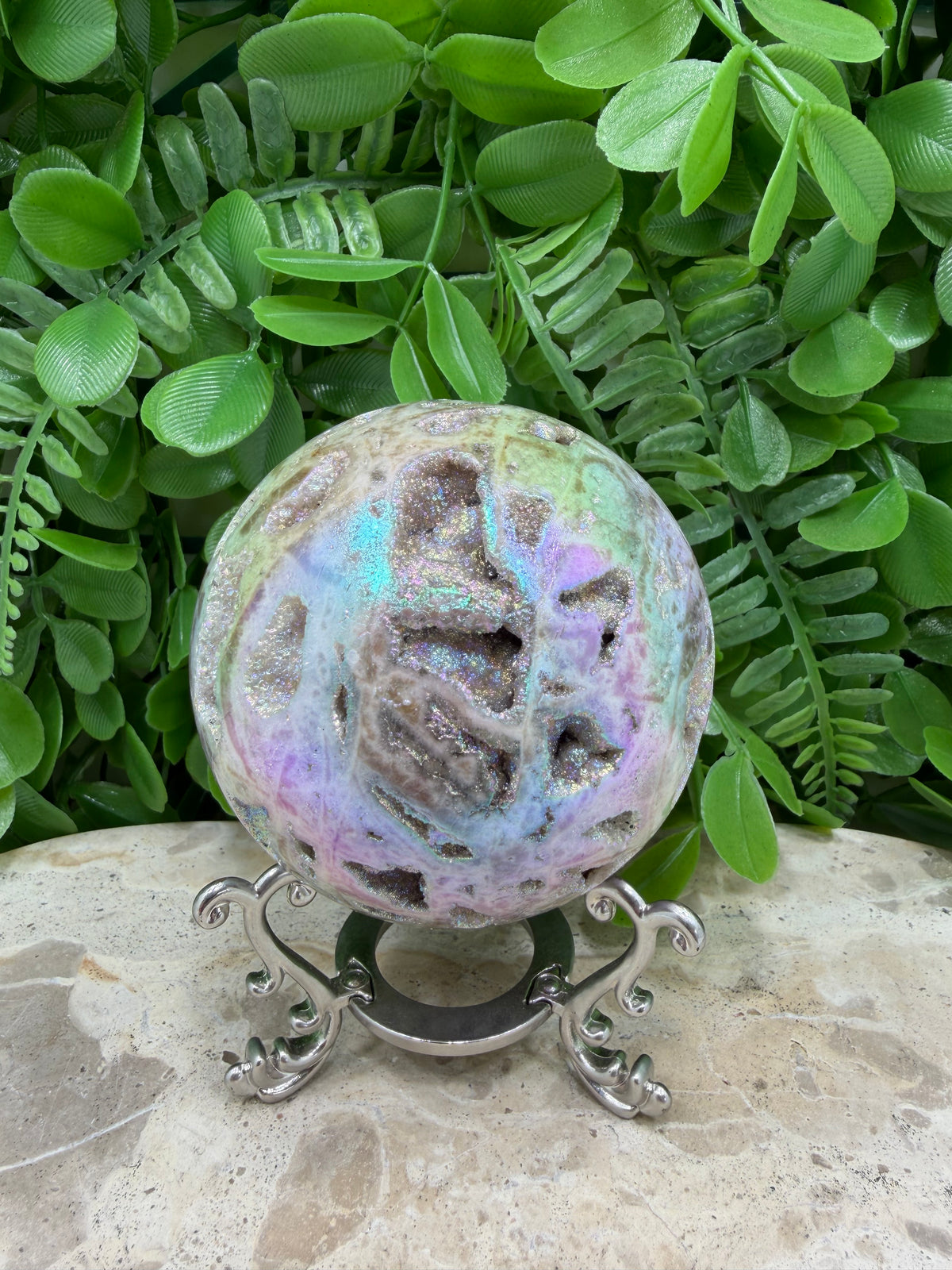 Aura Sphalerite Sphere | Grounding • Confidence • Vitality