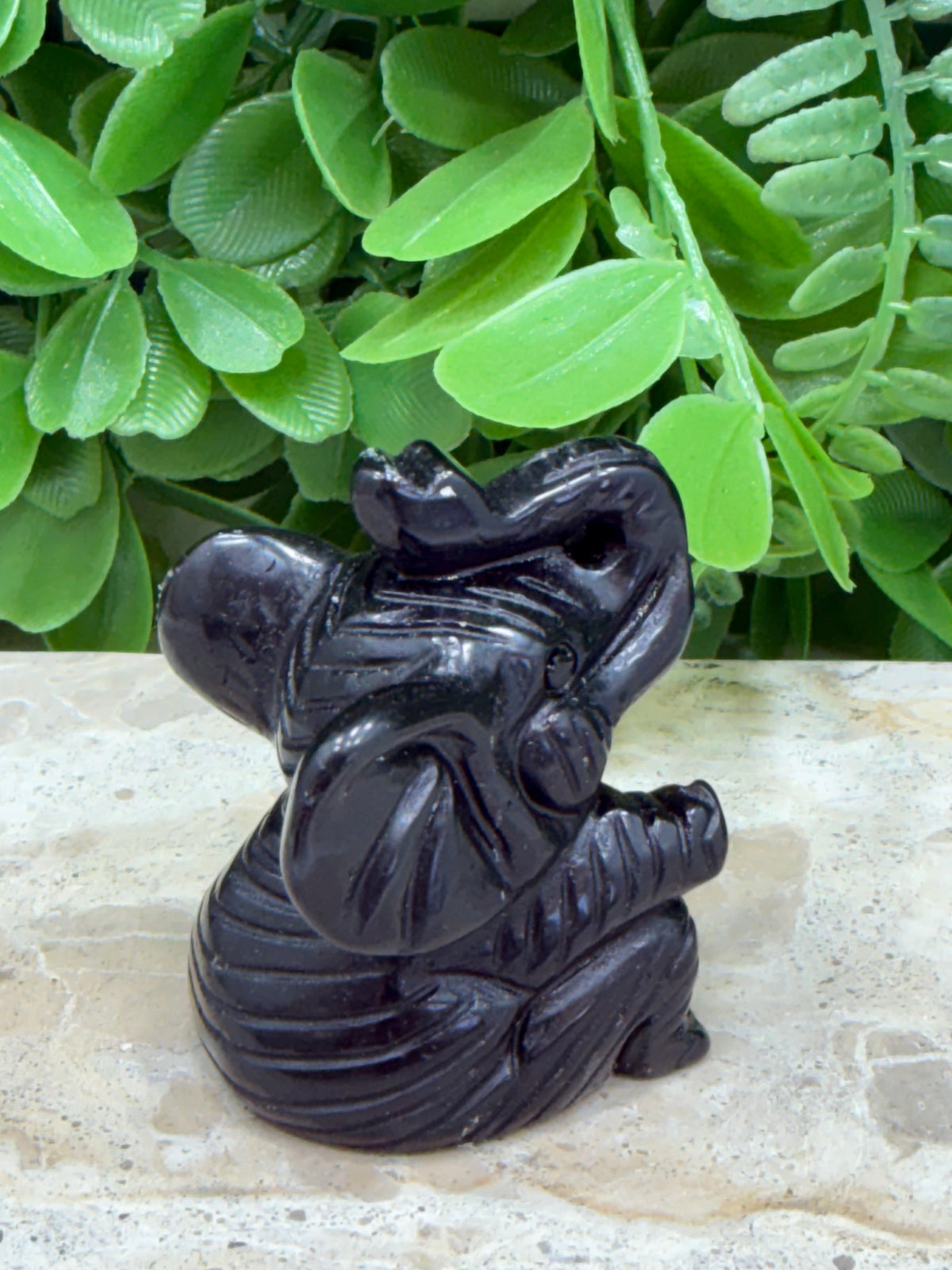 Obsidian Elephant 82g | Protection • Grounding • Strength