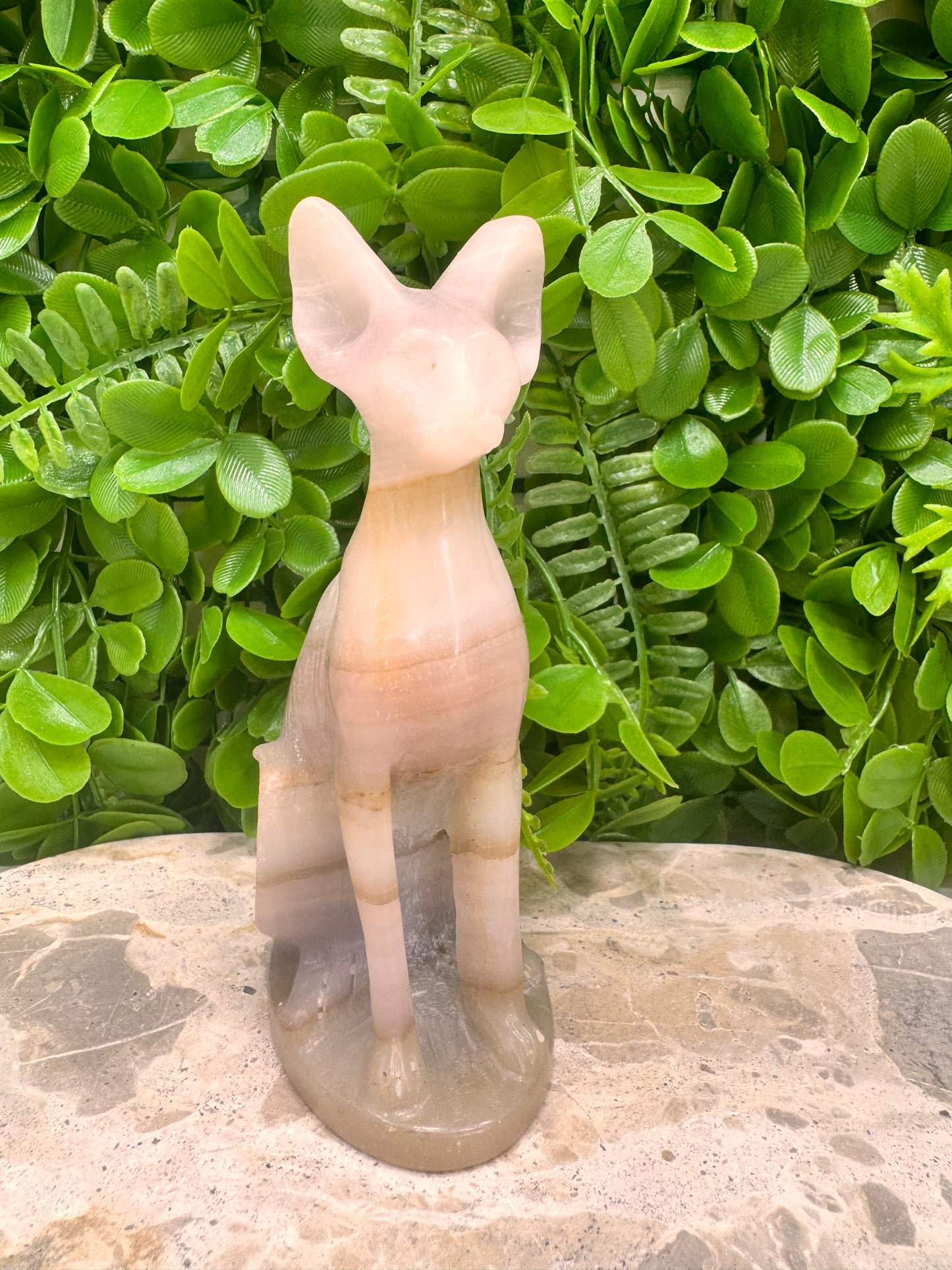 Pink Pistachio Calcite Egyptian Cat 500g