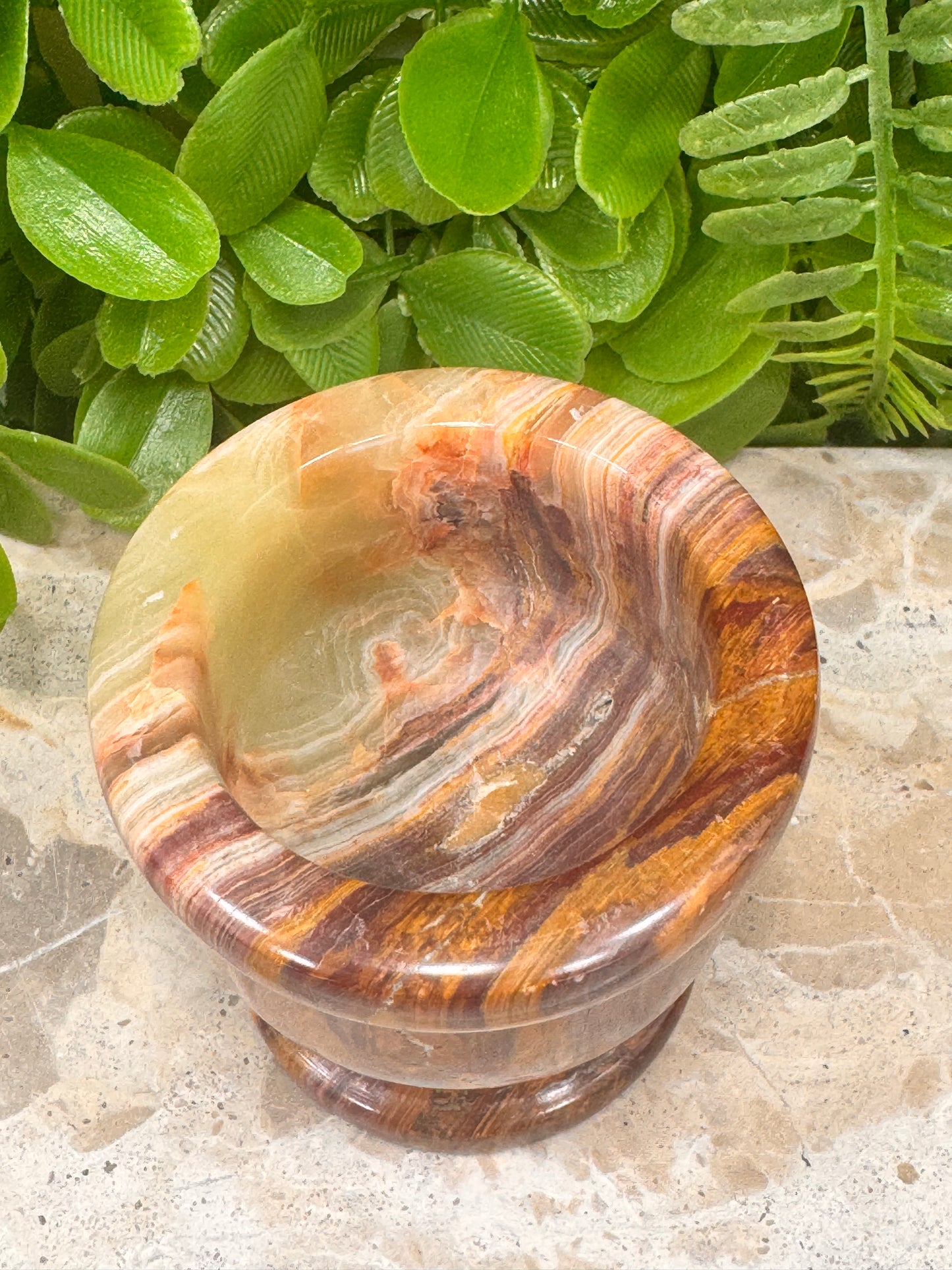 Green Banded Onyx Mortar and Pestle 326g
