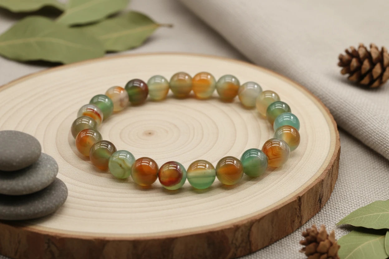Peacock Agate Bracelet 8mm