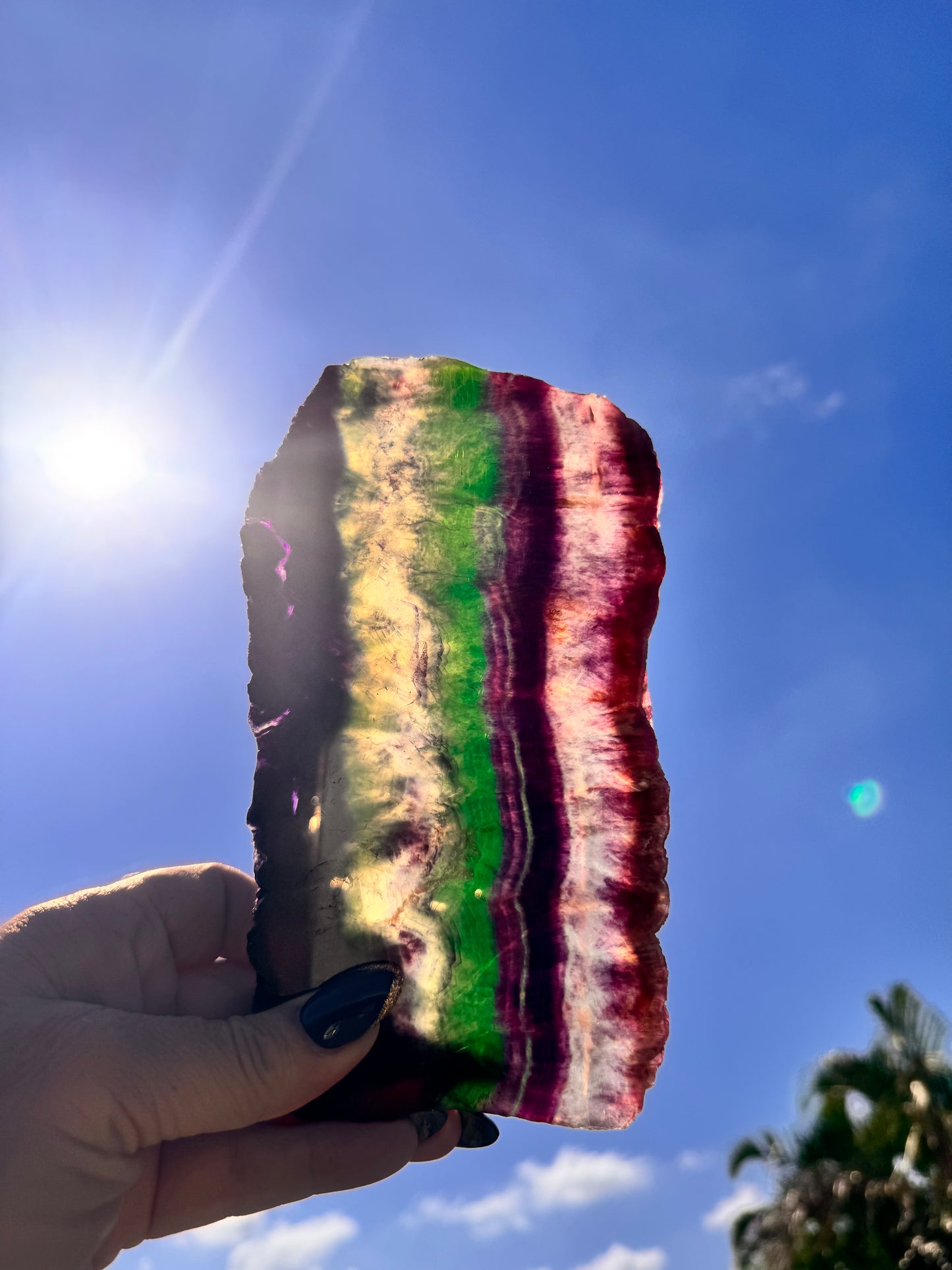 Fluorite Slab with Stand 667g