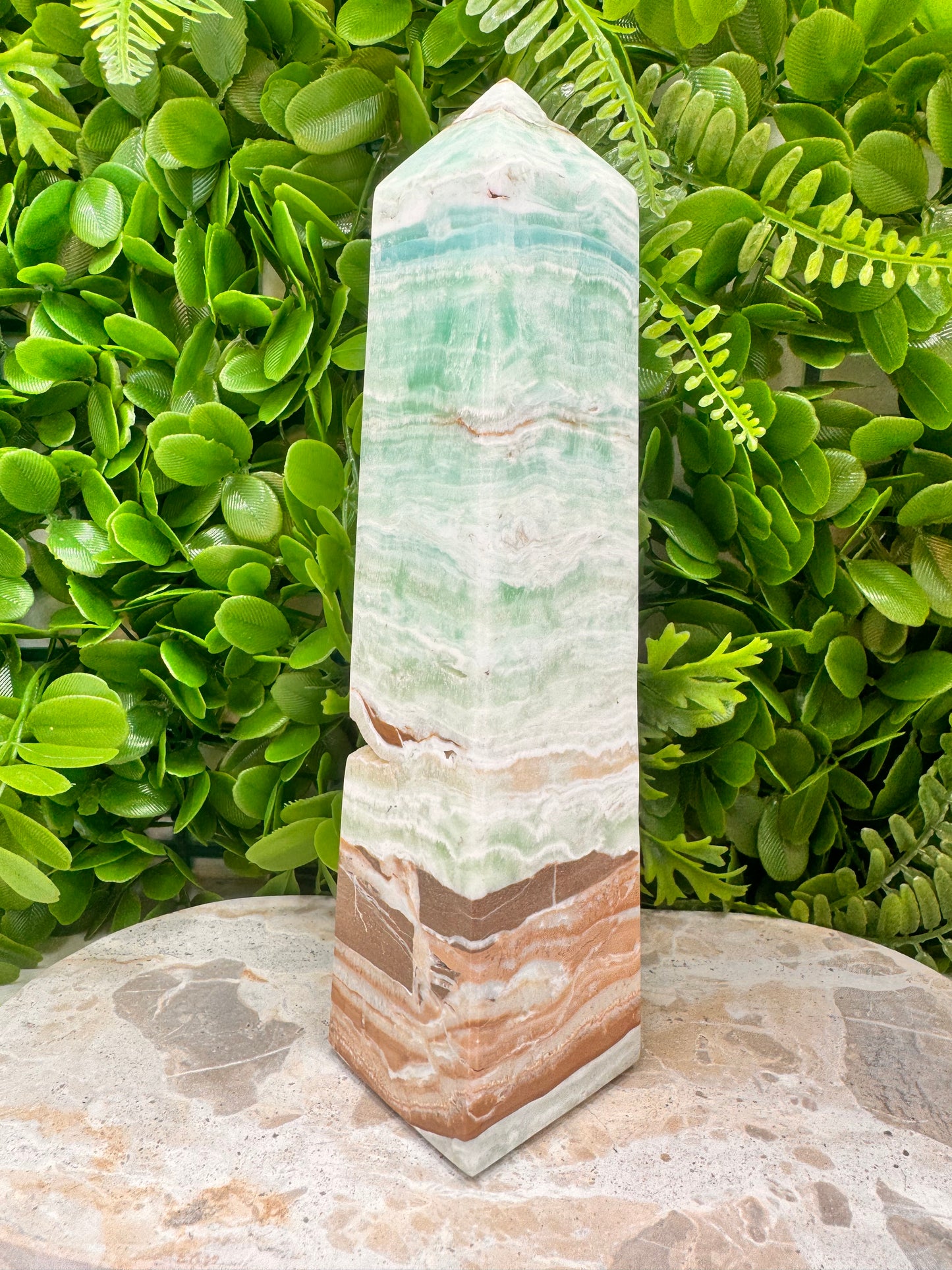 Blue Caribbean Calcite Tower 1204g