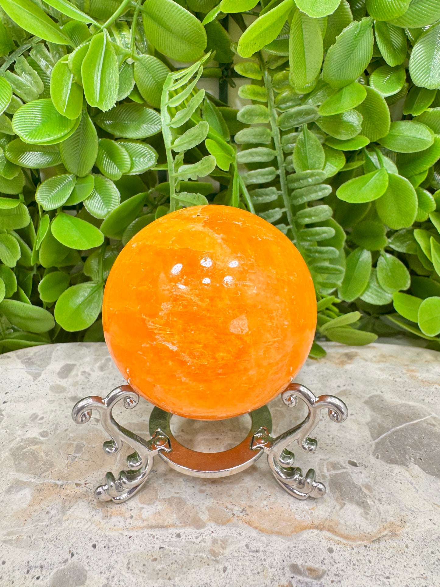 Crystalized Orange Calcite Sphere 276g