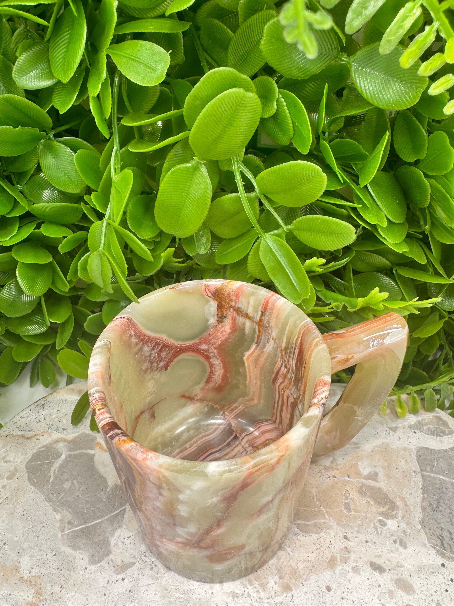 Green Banded Onyx Mug 400g