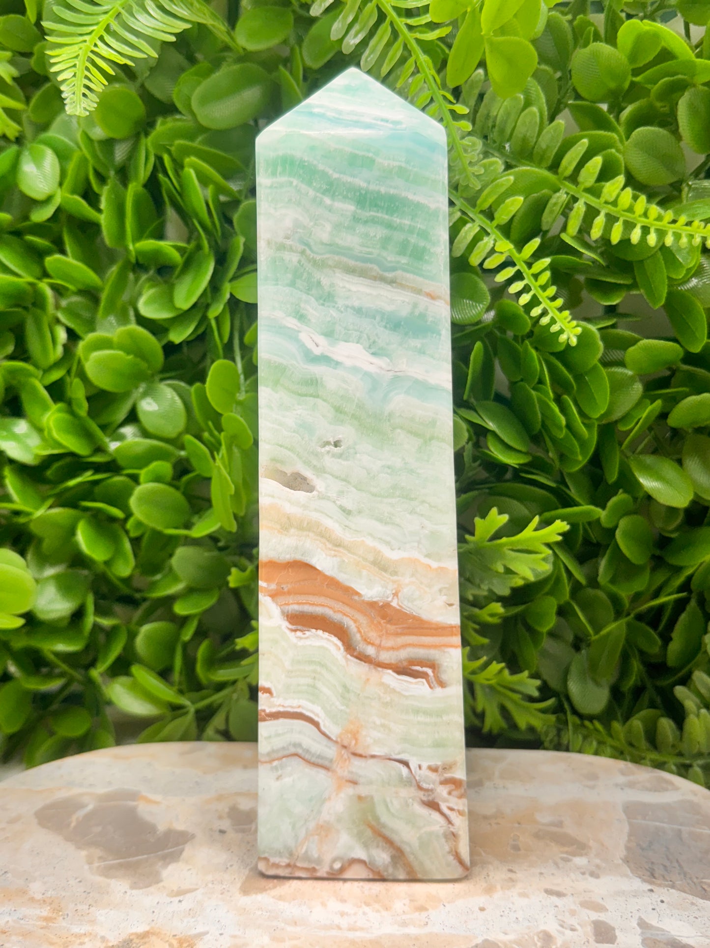 Blue Caribbean Calcite Tower 1762g