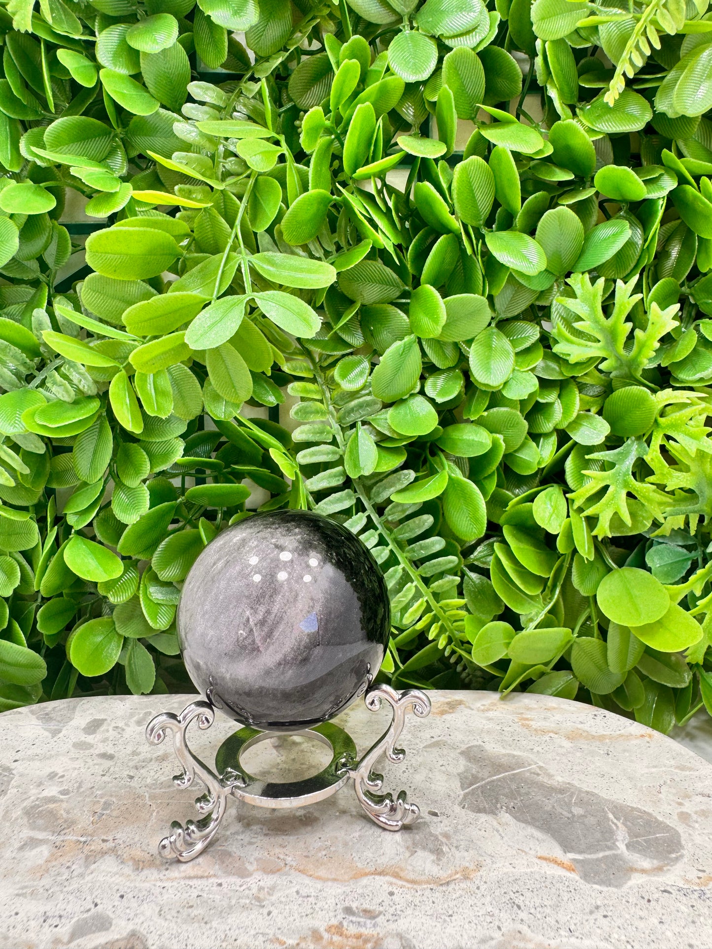 Silver Obsidian Sphere 234g