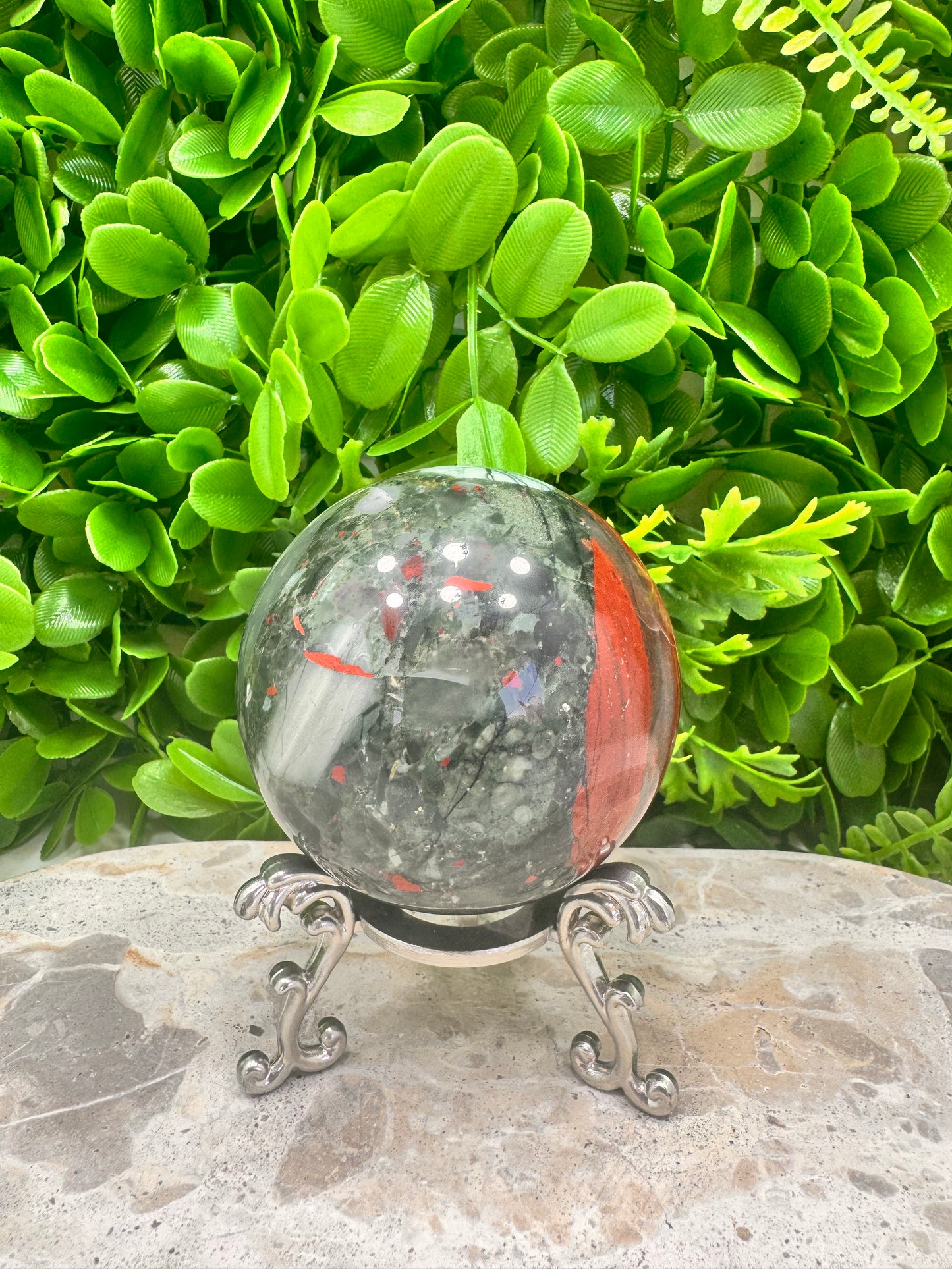 African Bloodstone Sphere 528g