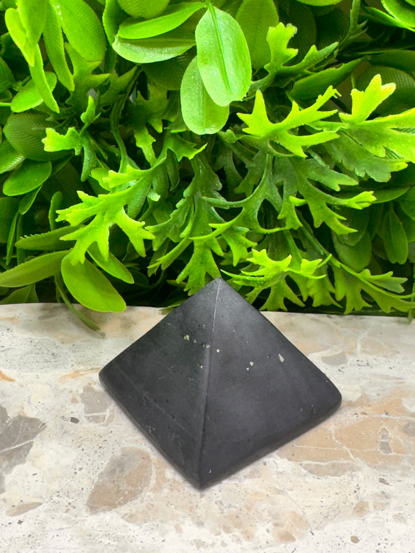 Black Jade with Pyrite Pyramid 148g