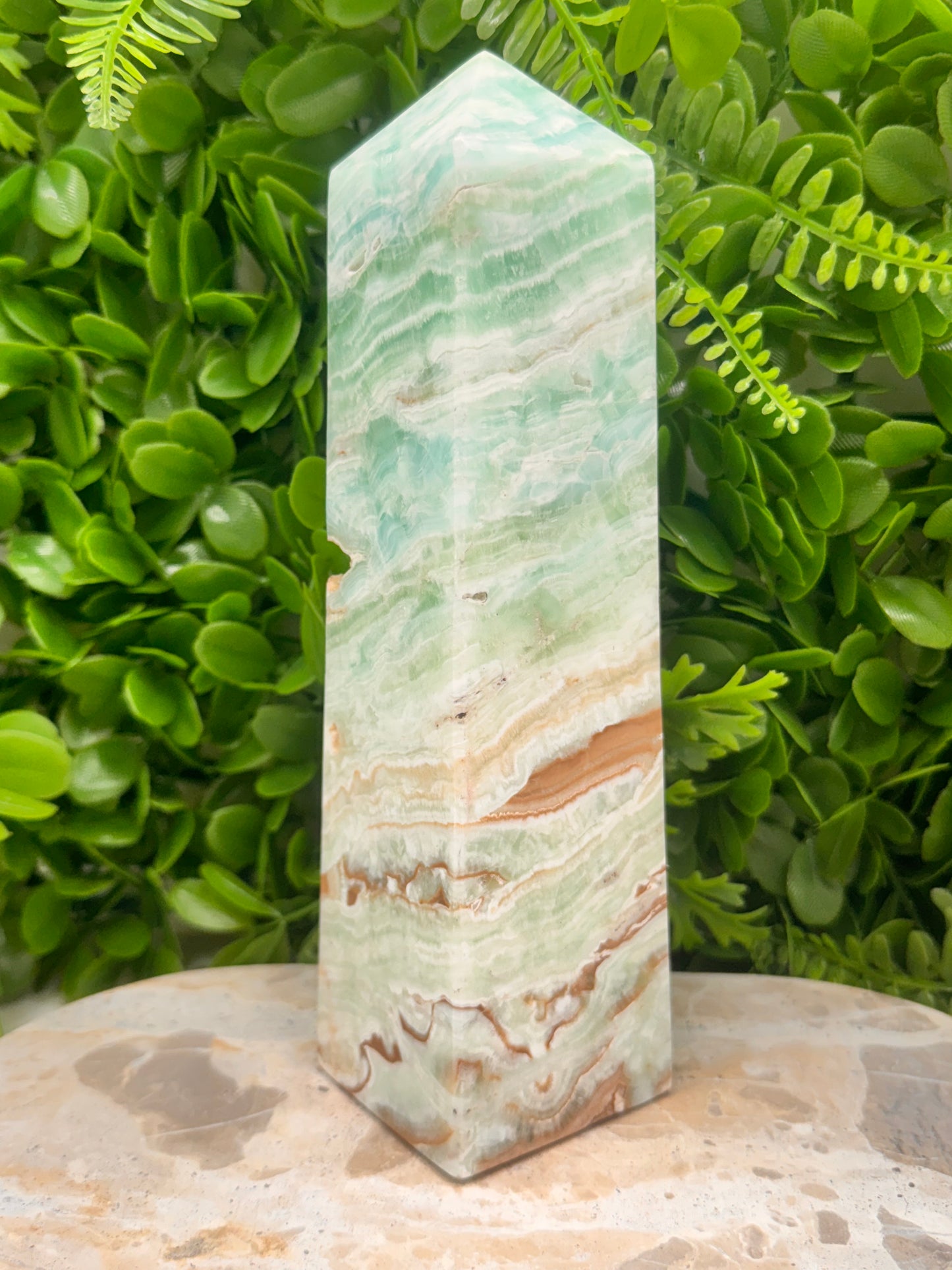 Blue Caribbean Calcite Tower 1762g