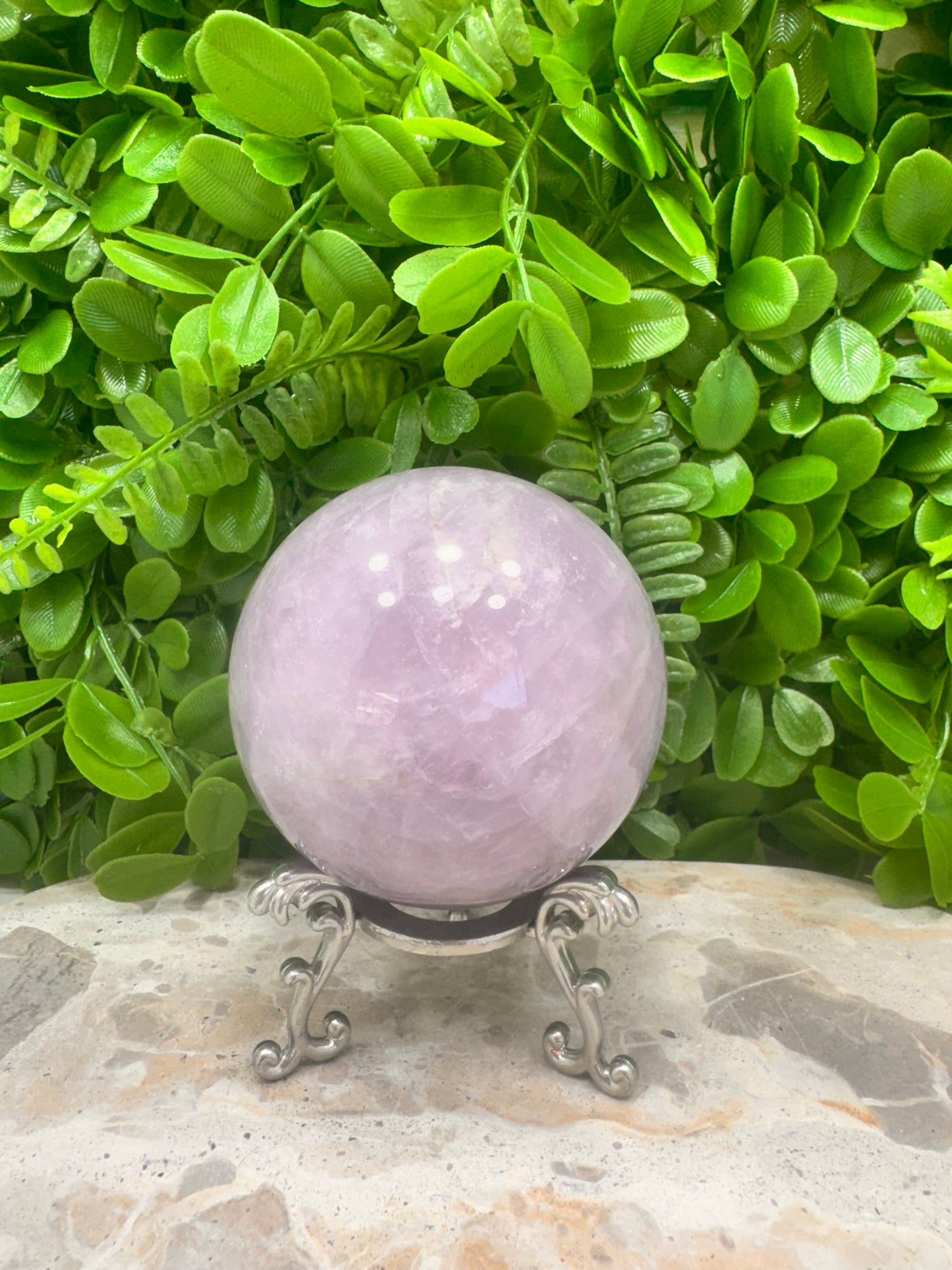 Lavender Rose Quartz Sphere 716g