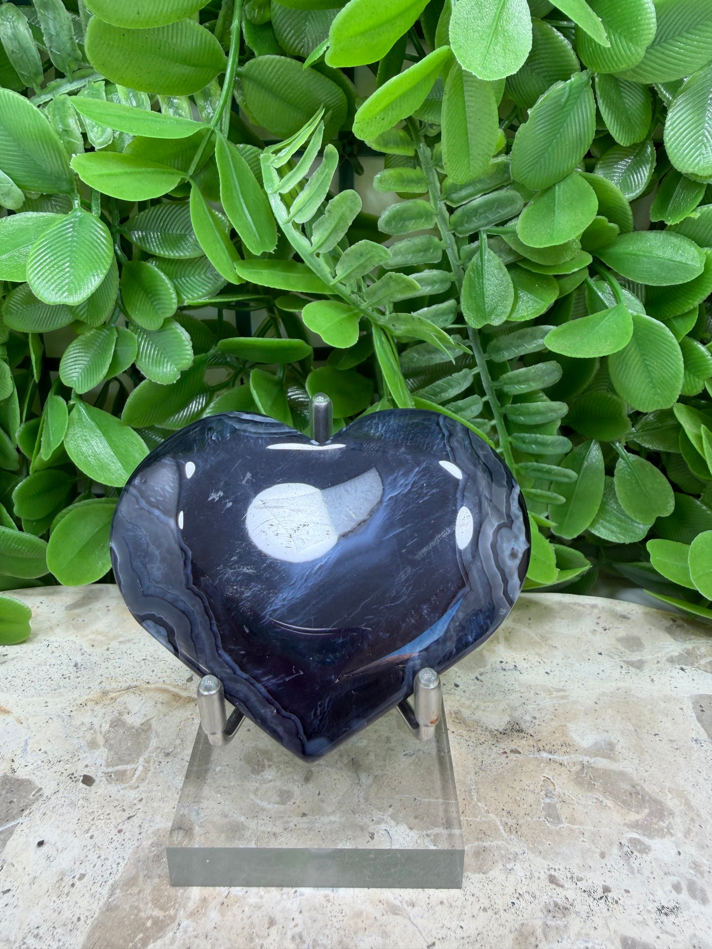 Druzy Black Sardonyx Heart 124g