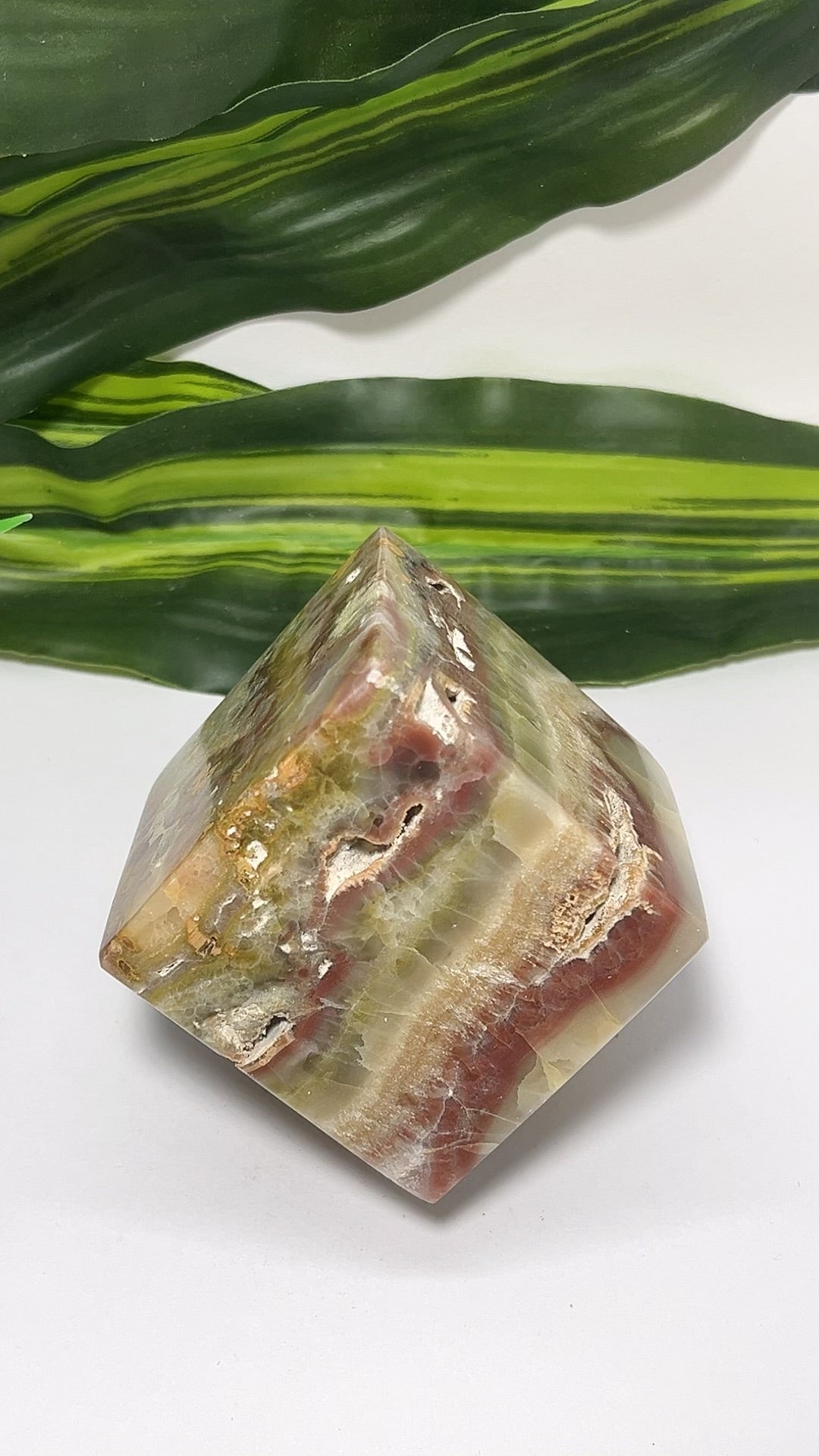 Pink Pistachio Calcite Cube 488g