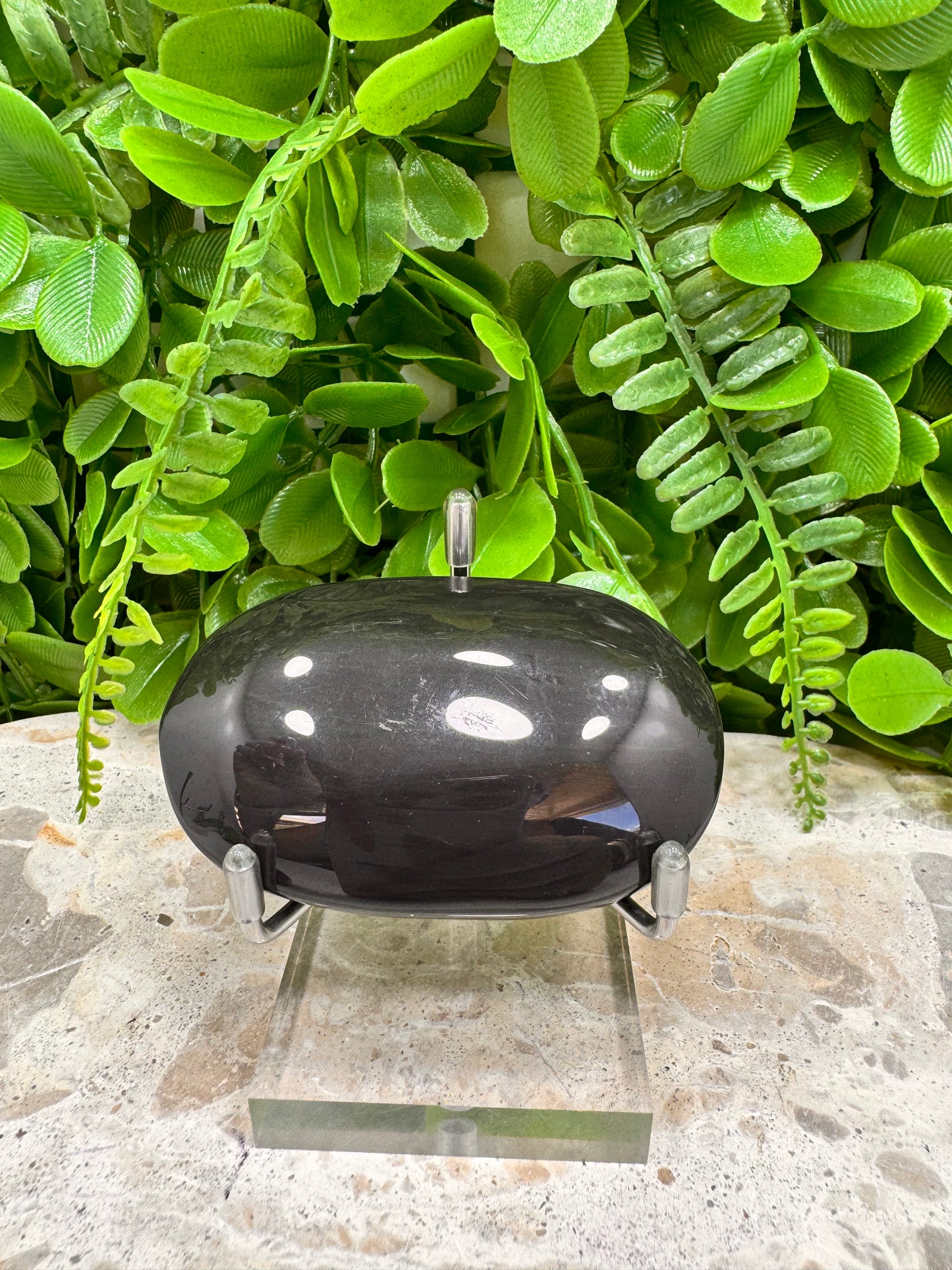 Black Obsidian Palm Stone 98g