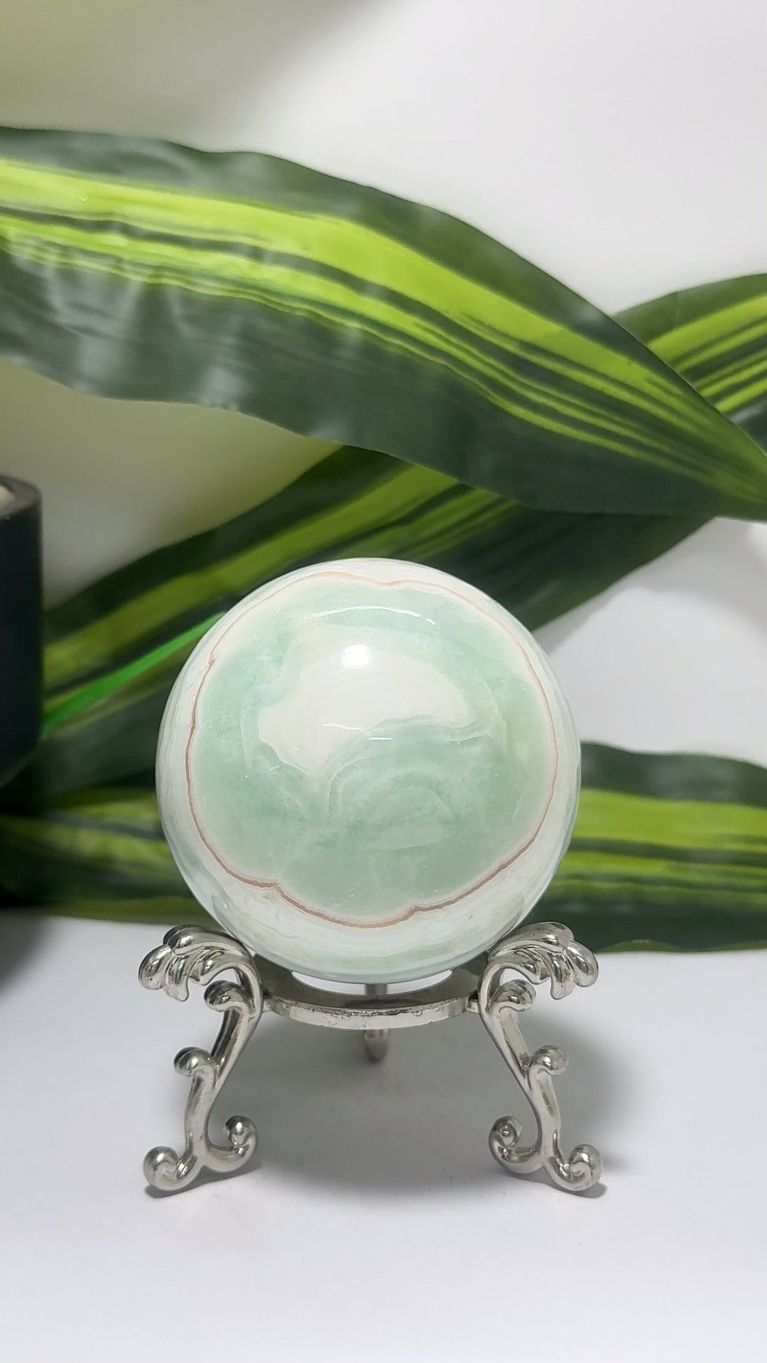 Pistachio Calcite Sphere 432g