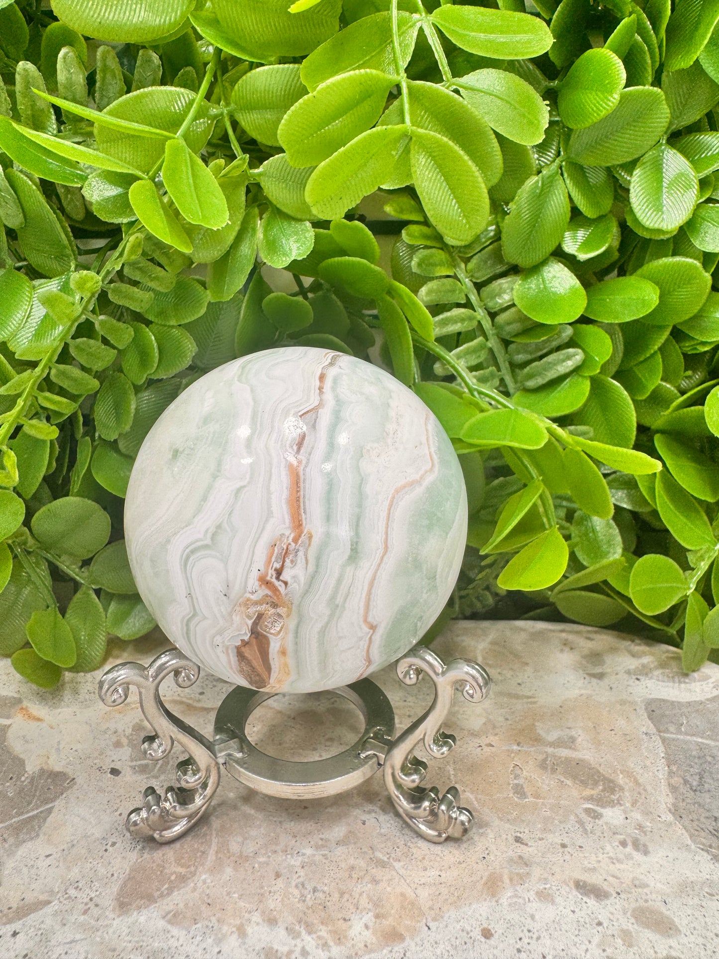 Pistachio Calcite Sphere 432g
