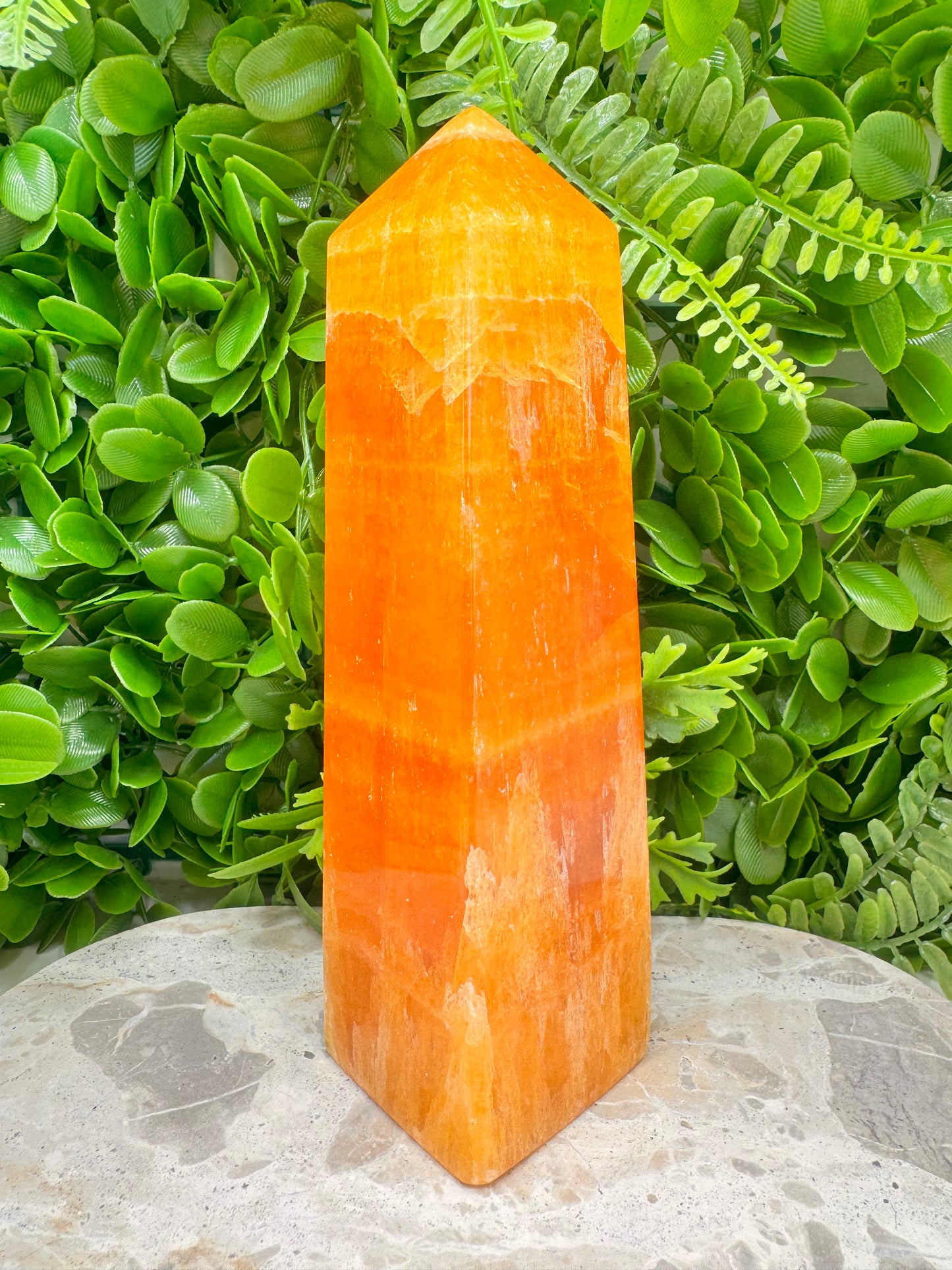 Crystalised Orange Calcite Tower 1368g