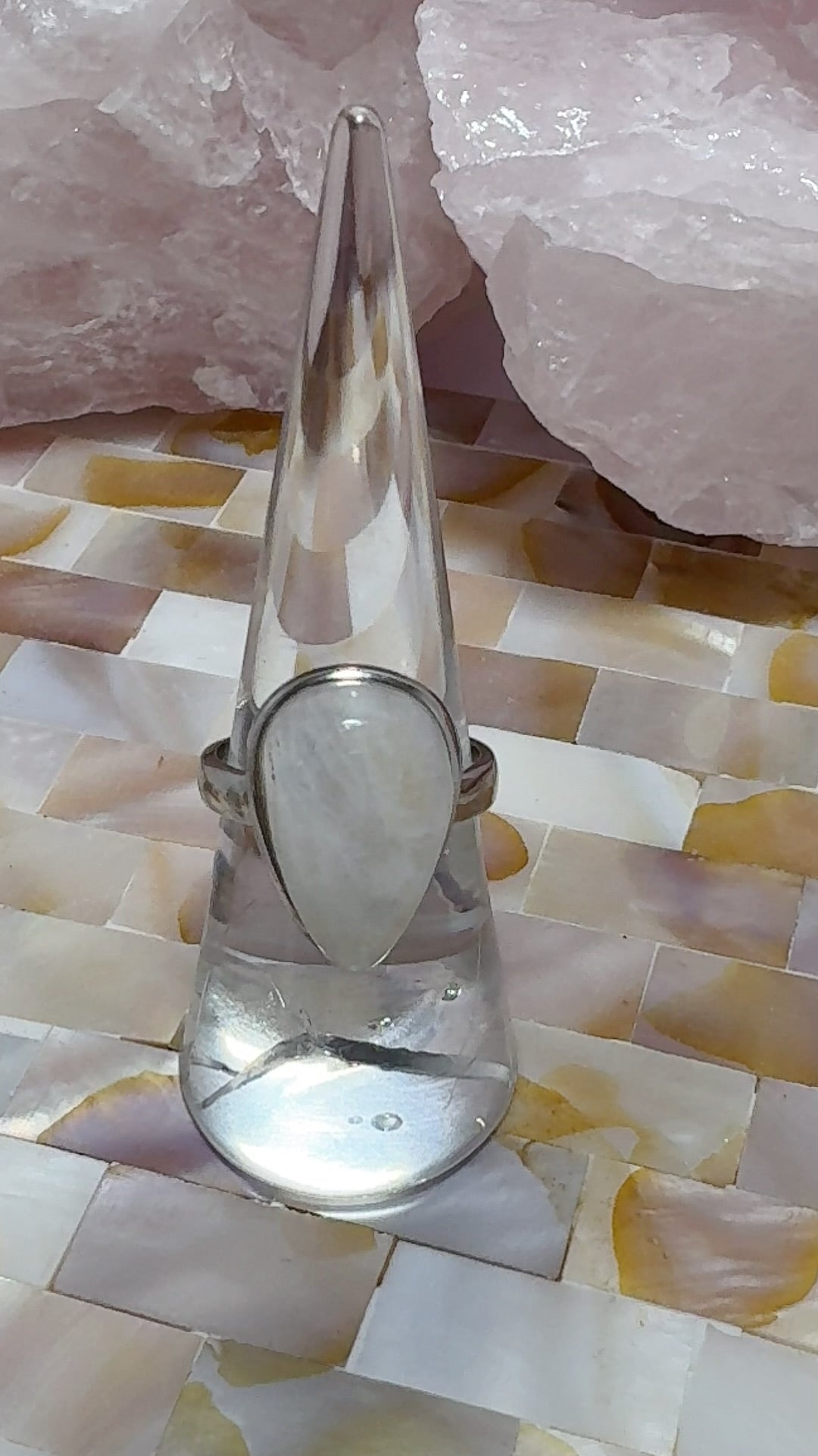 Moonstone Silver Ring Sz7 S925