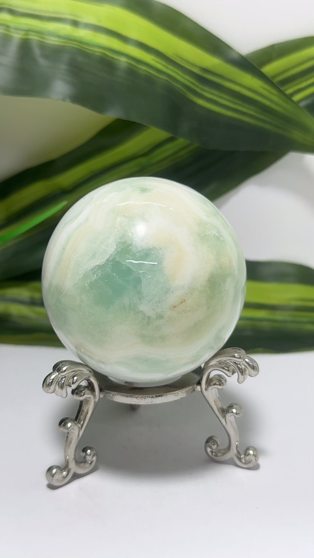 Pistachio Calcite Sphere 432g