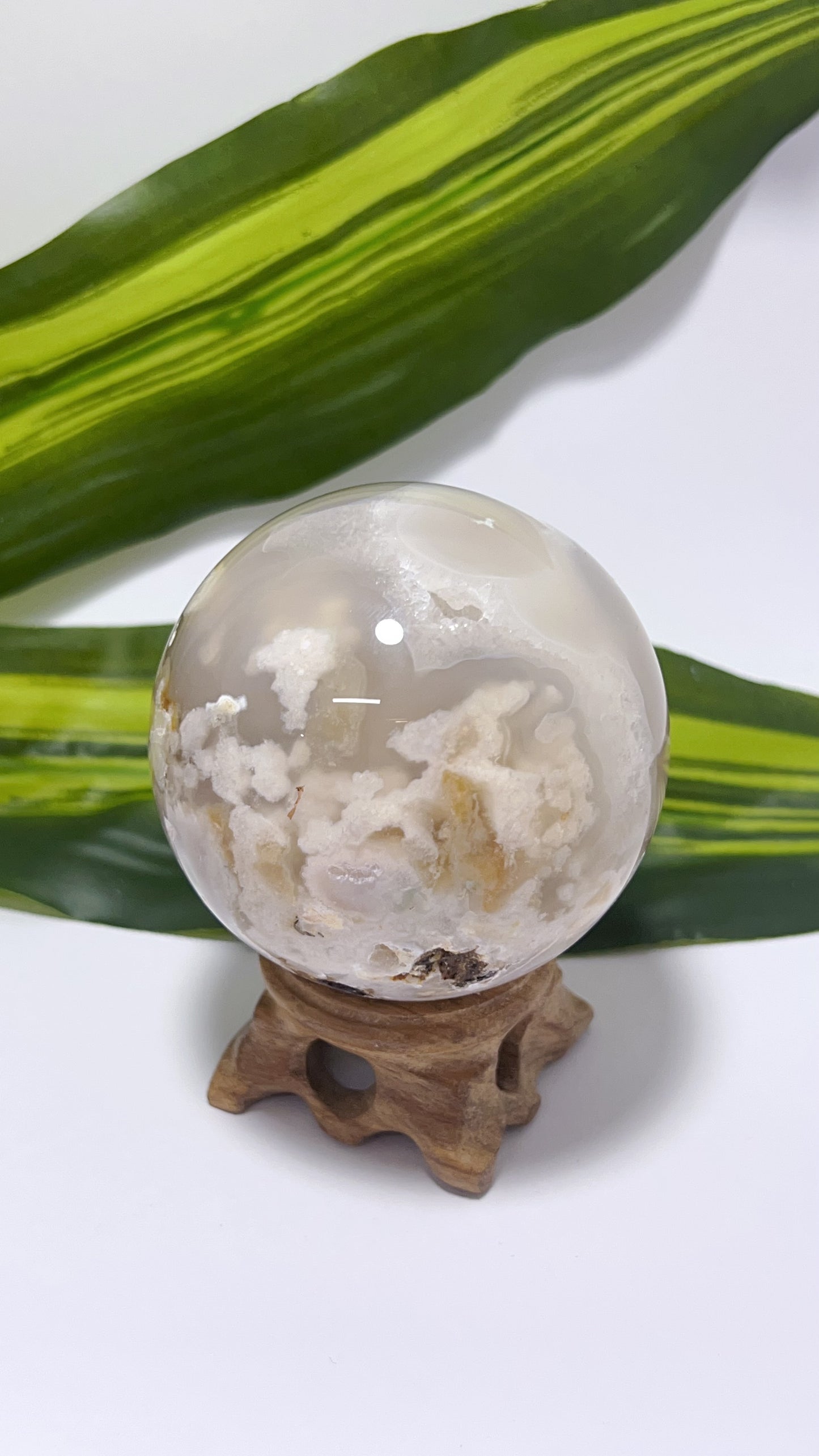 Flower Agate Sphere 346g