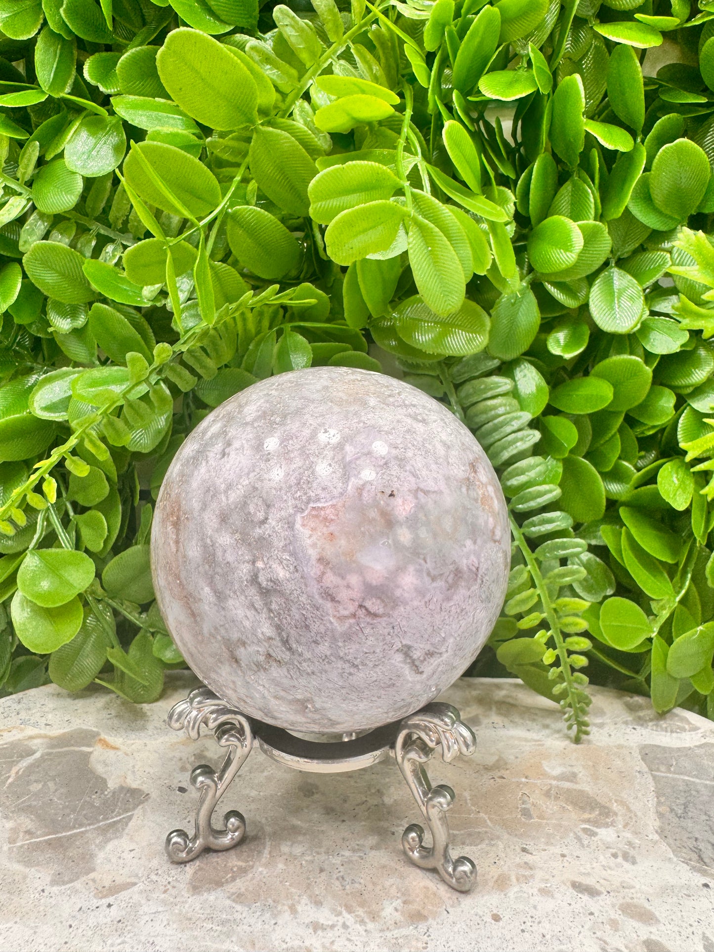 Pink Druzy Agate Sphere 738g