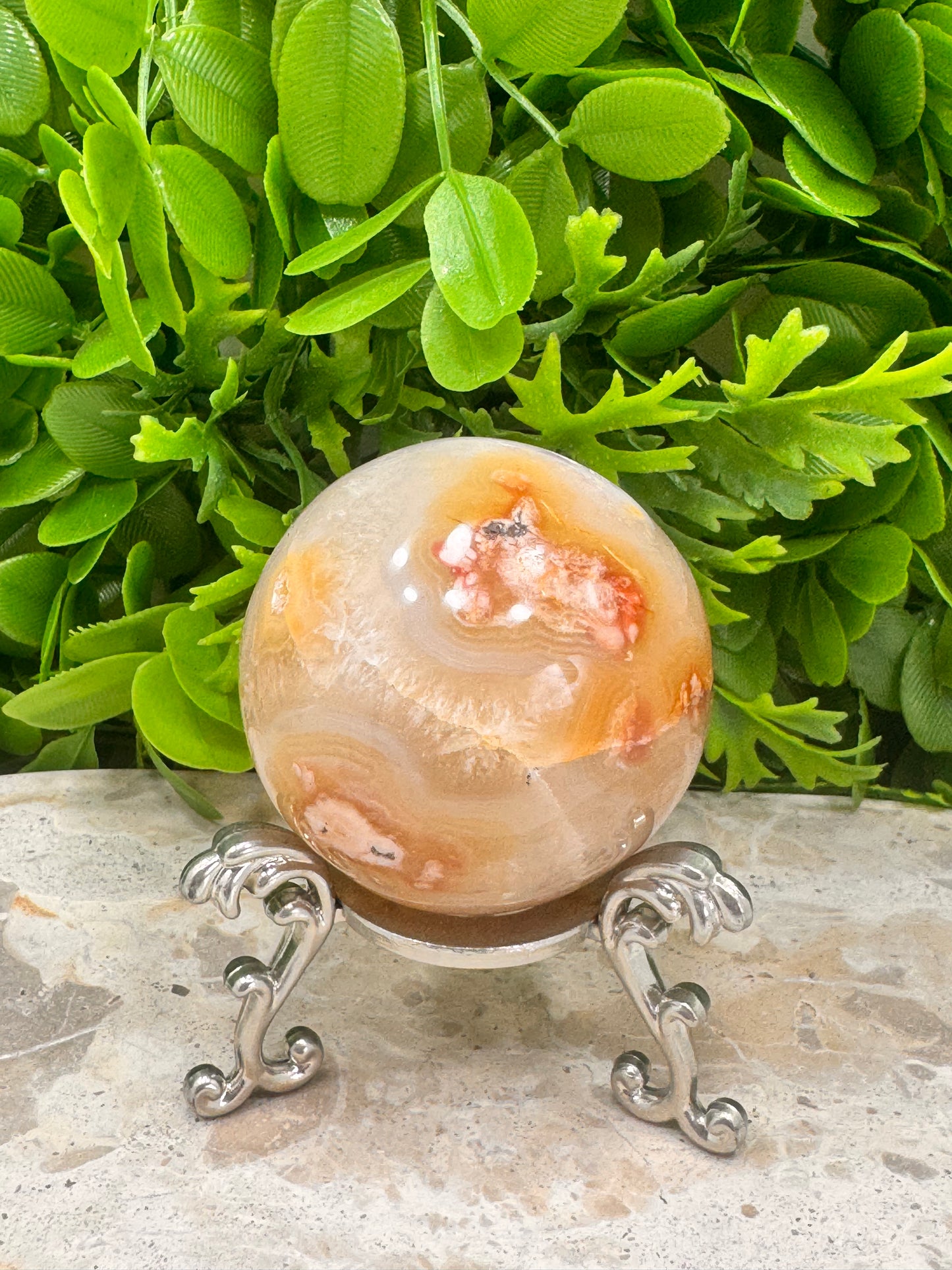 Flower Agate Sphere 278g