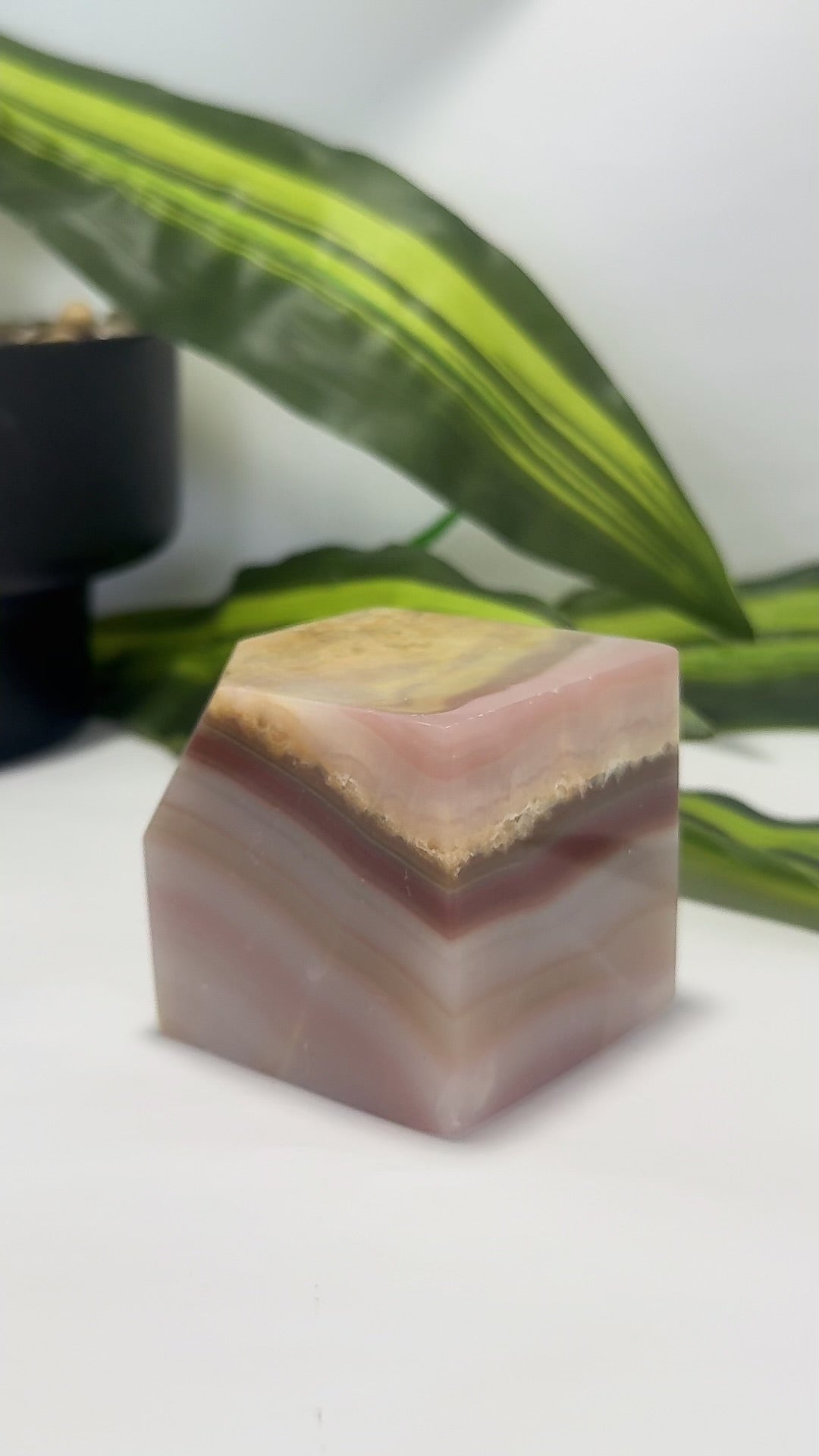 Pink Pistachio Calcite Cube 492g
