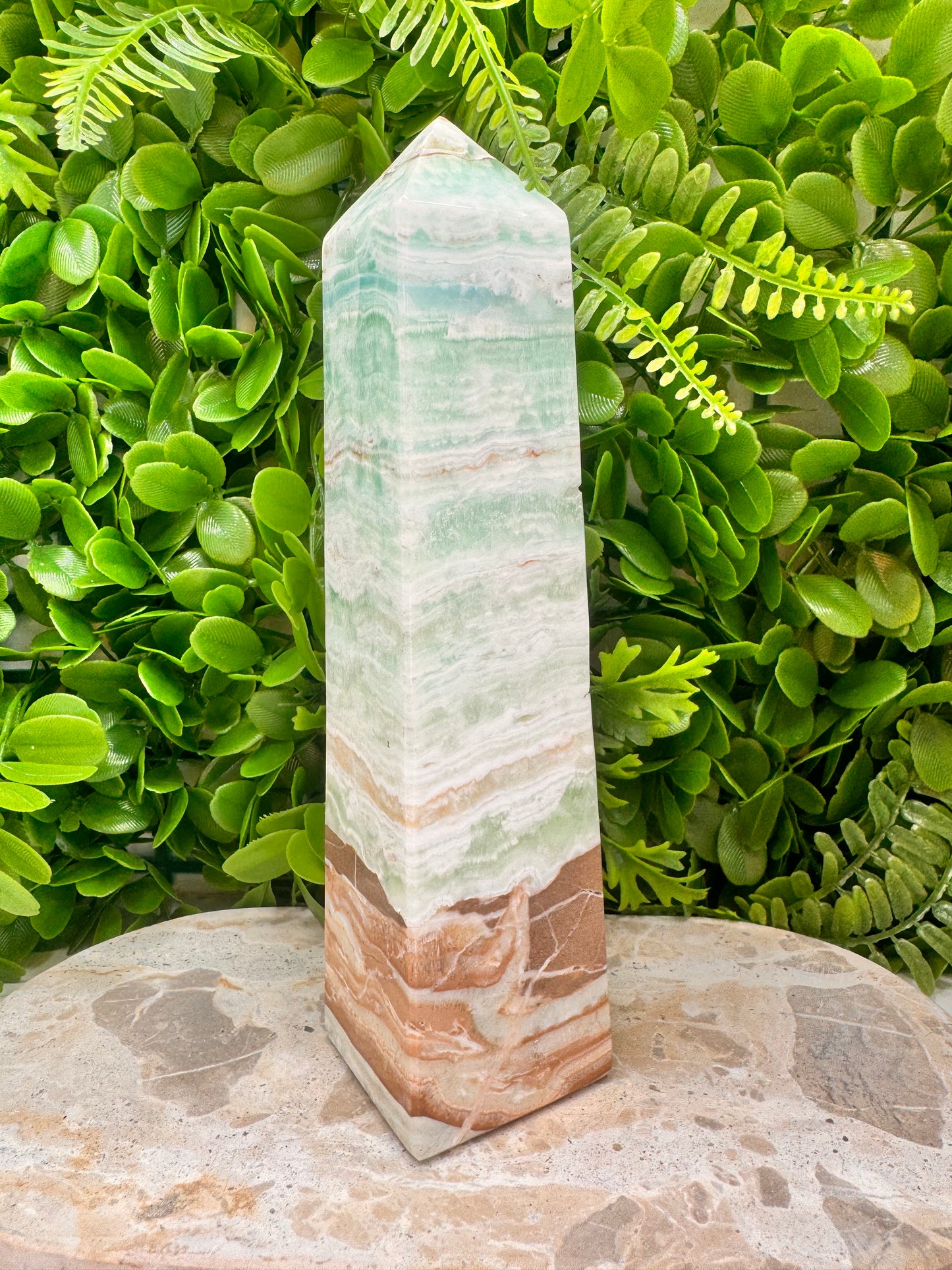 Blue Caribbean Calcite Tower 1204g