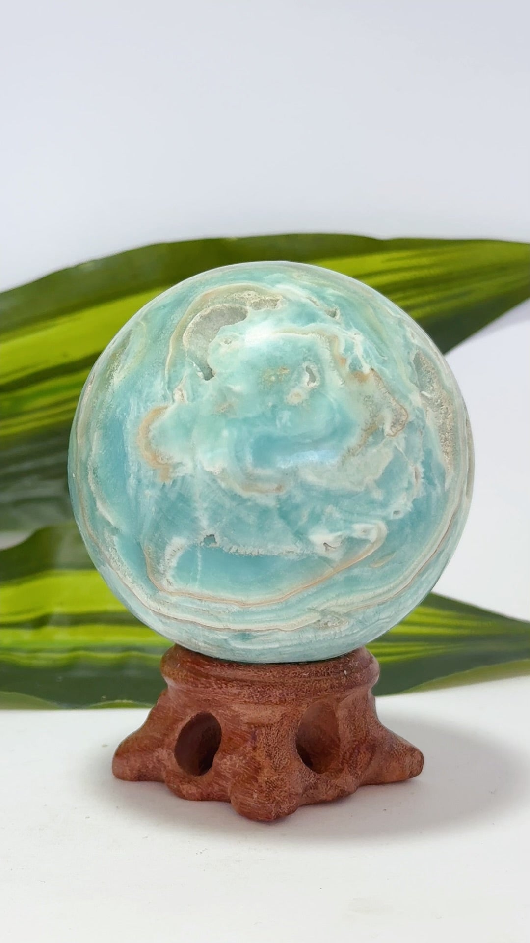 Blue Aragonite Sphere 480g