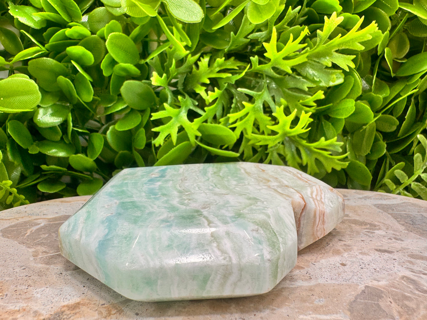 Caribbean Calcite Faceted Heart 566g