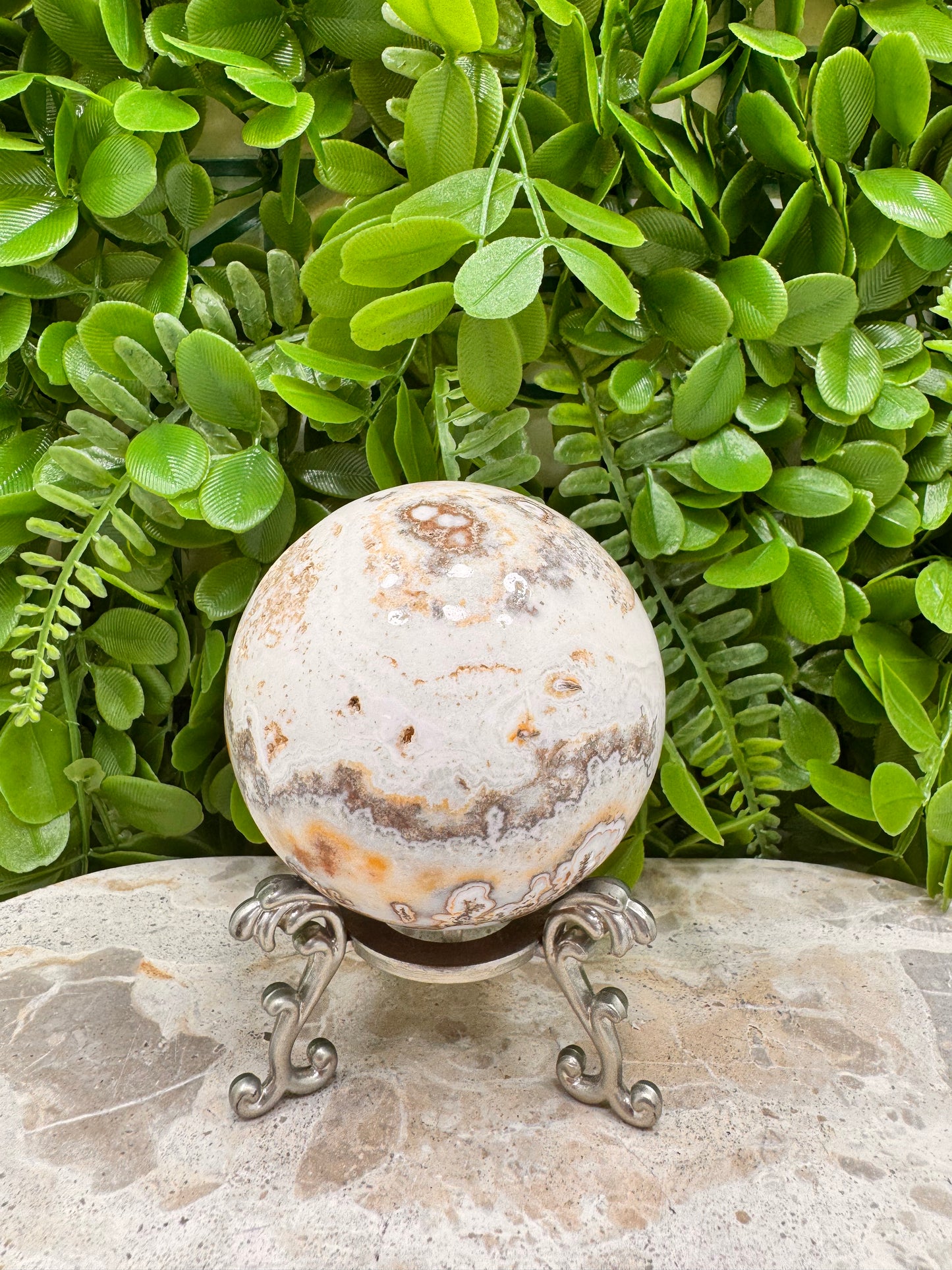 Dendritic Ocean Root Jasper Sphere 558g