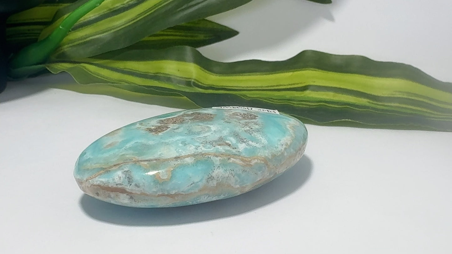 Blue Aragonite Palm Stone 118g