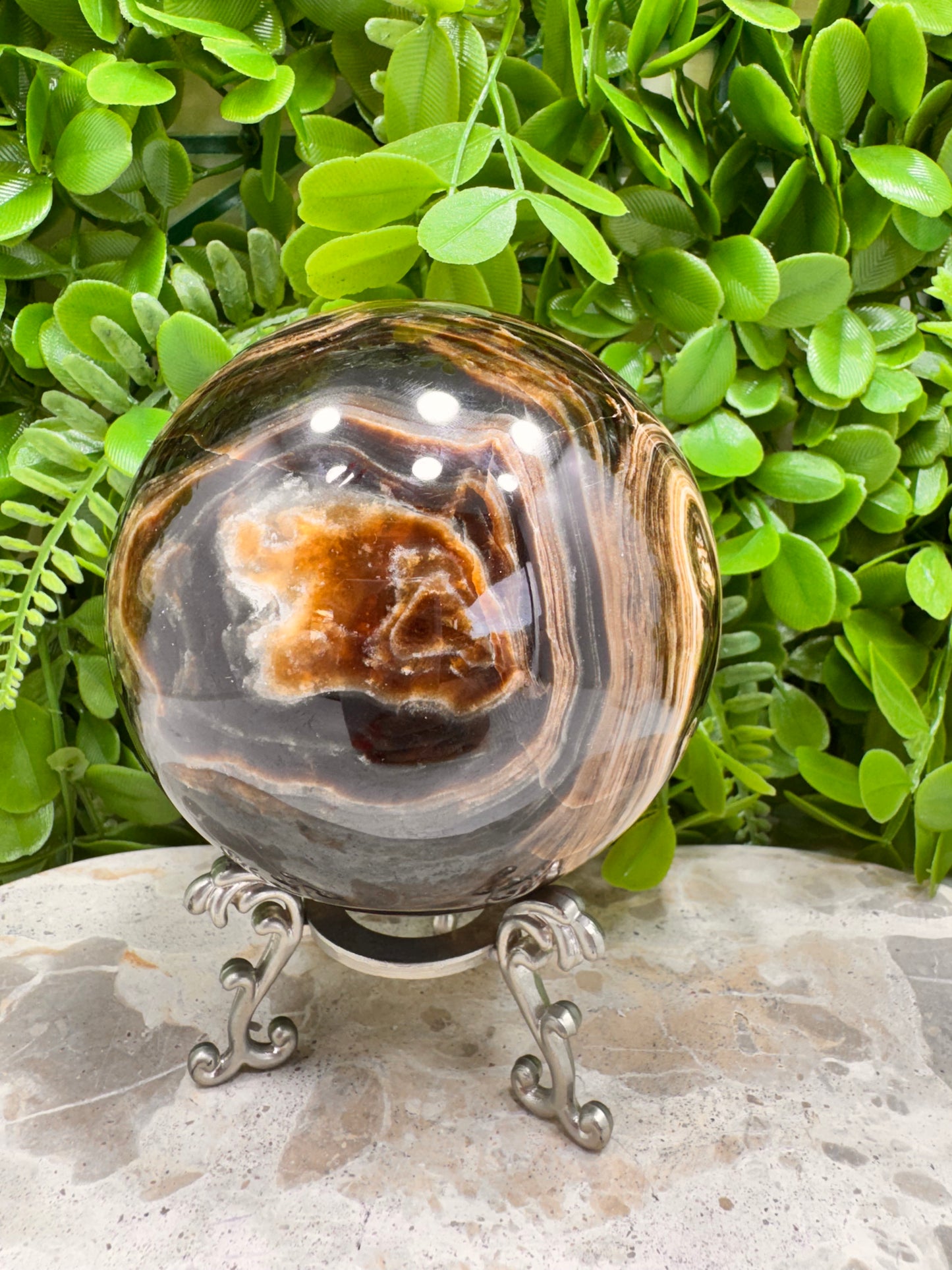 Chocolate Calcite Sphere 1320g