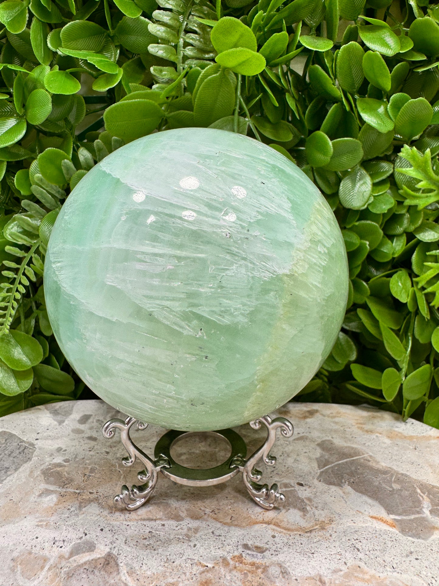 Pistachio Calcite Sphere 2066g