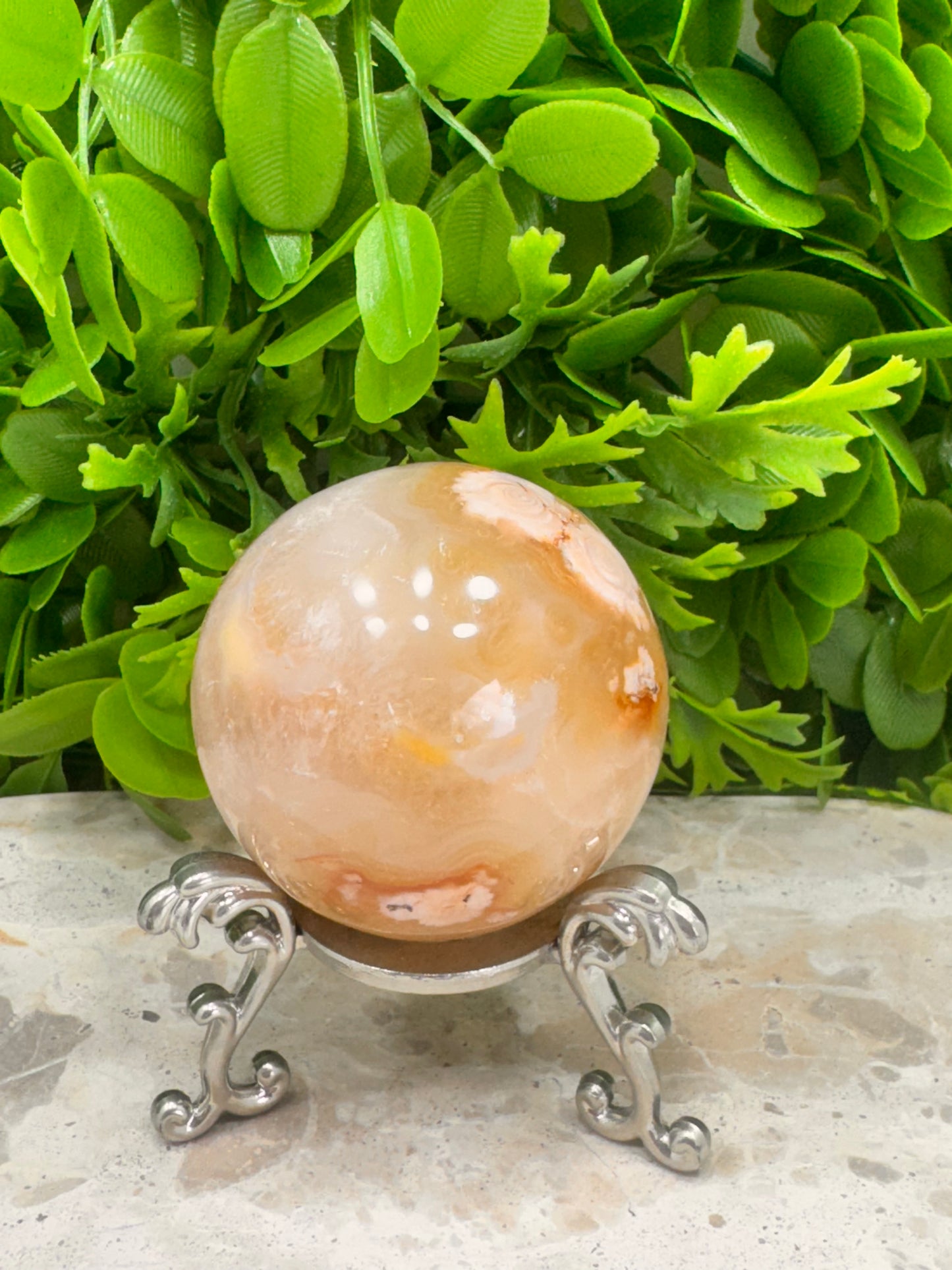 Flower Agate Sphere 278g