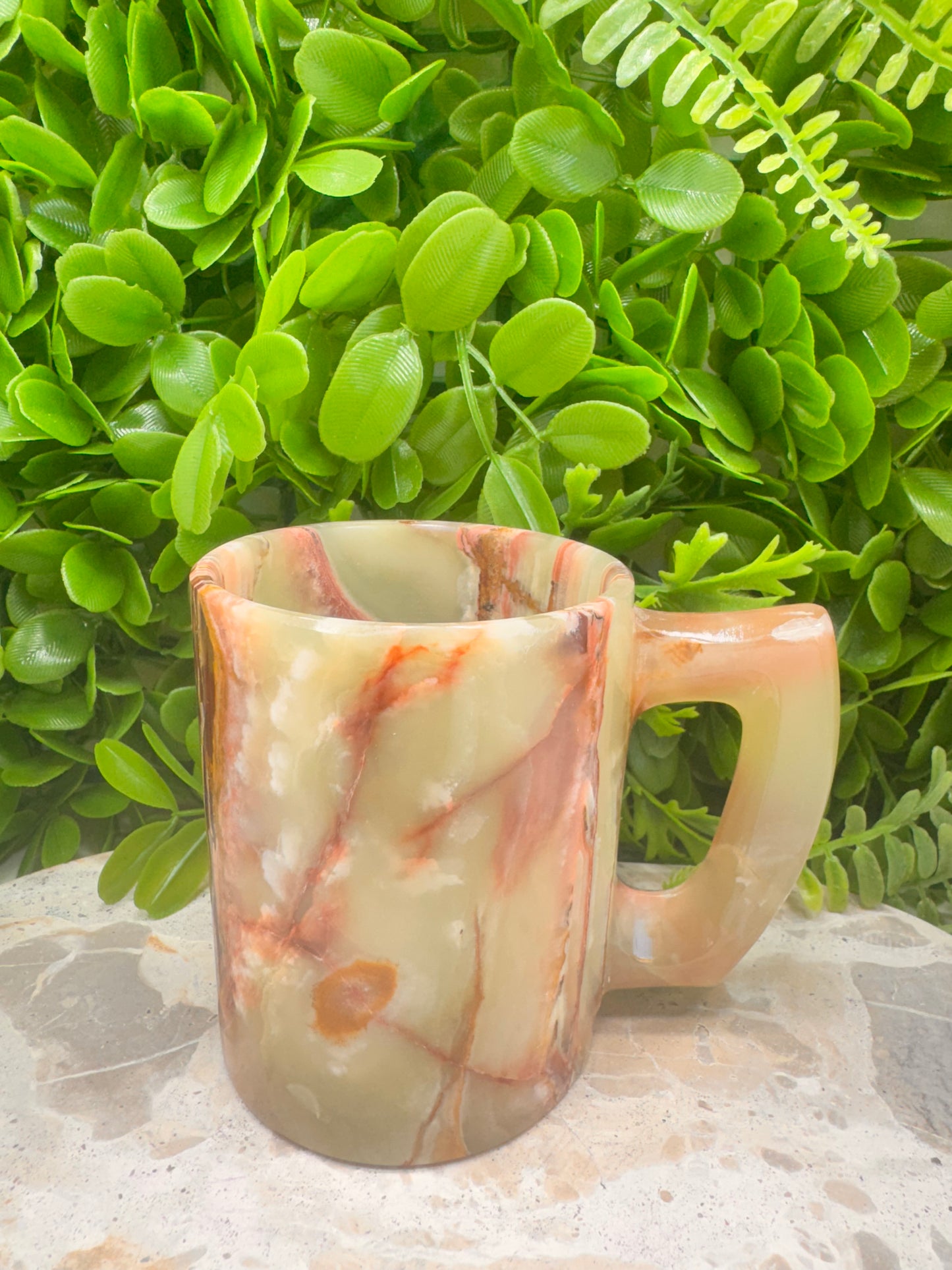 Green Banded Onyx Mug 400g