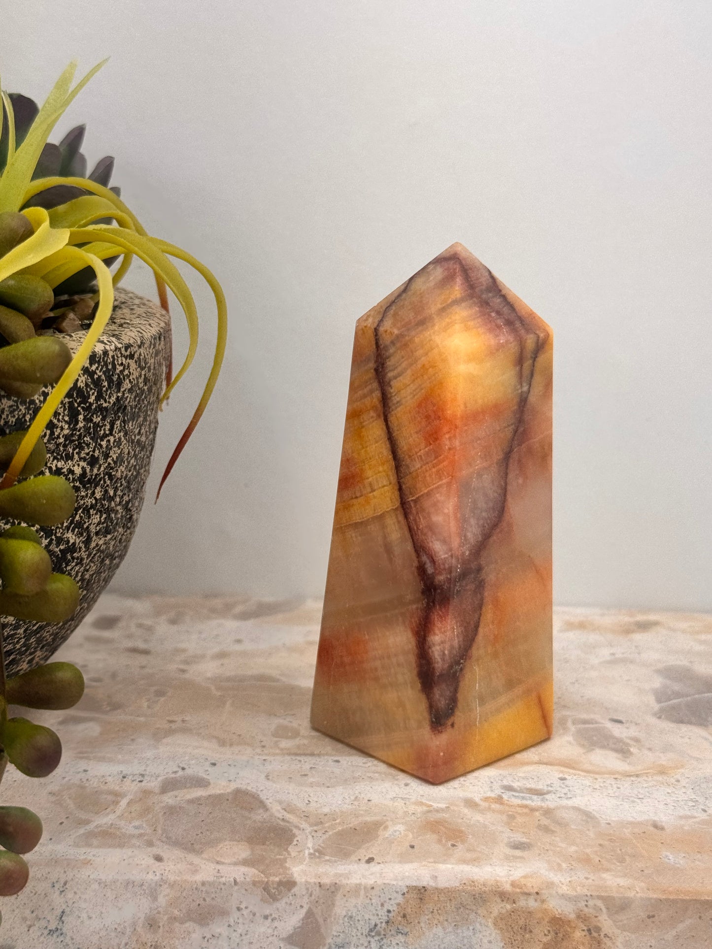 Peach Banded Calcite Points 202g