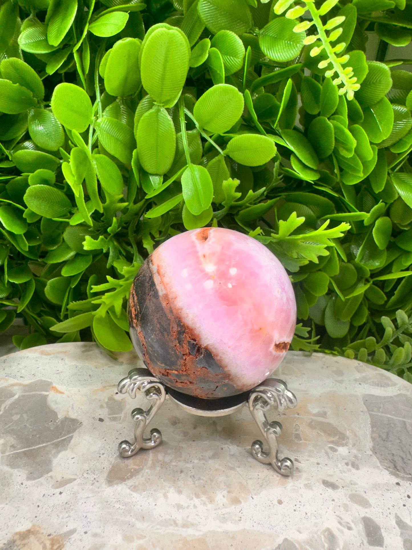 Pink Aragonite Sphere 446g