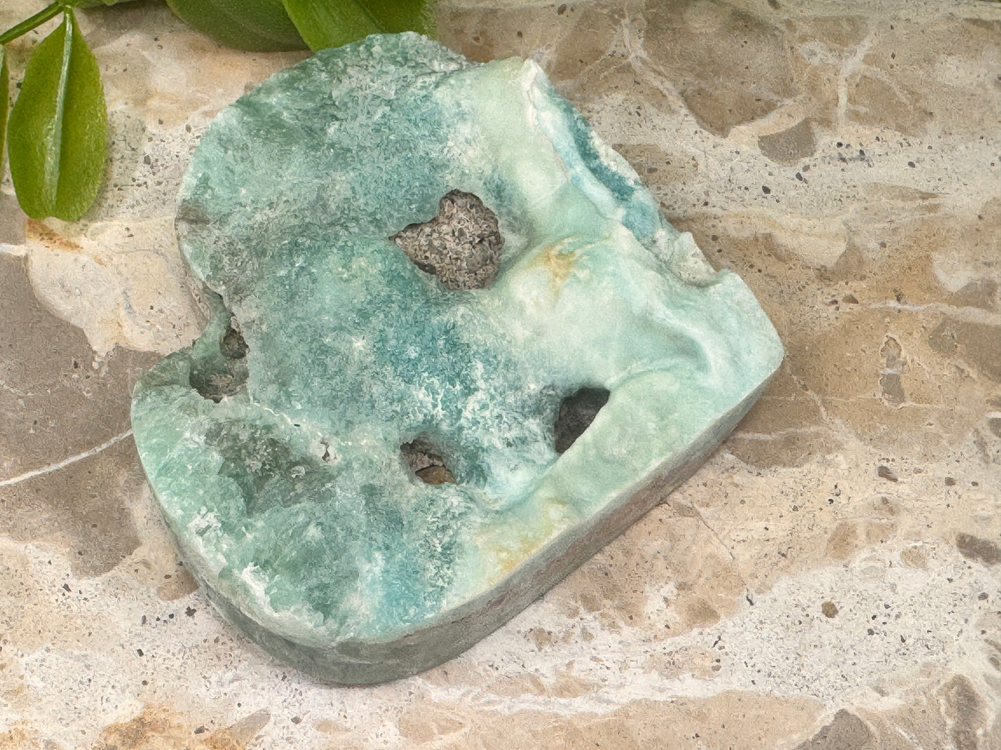 Hemimorphite with Smithsonite Heart 284g