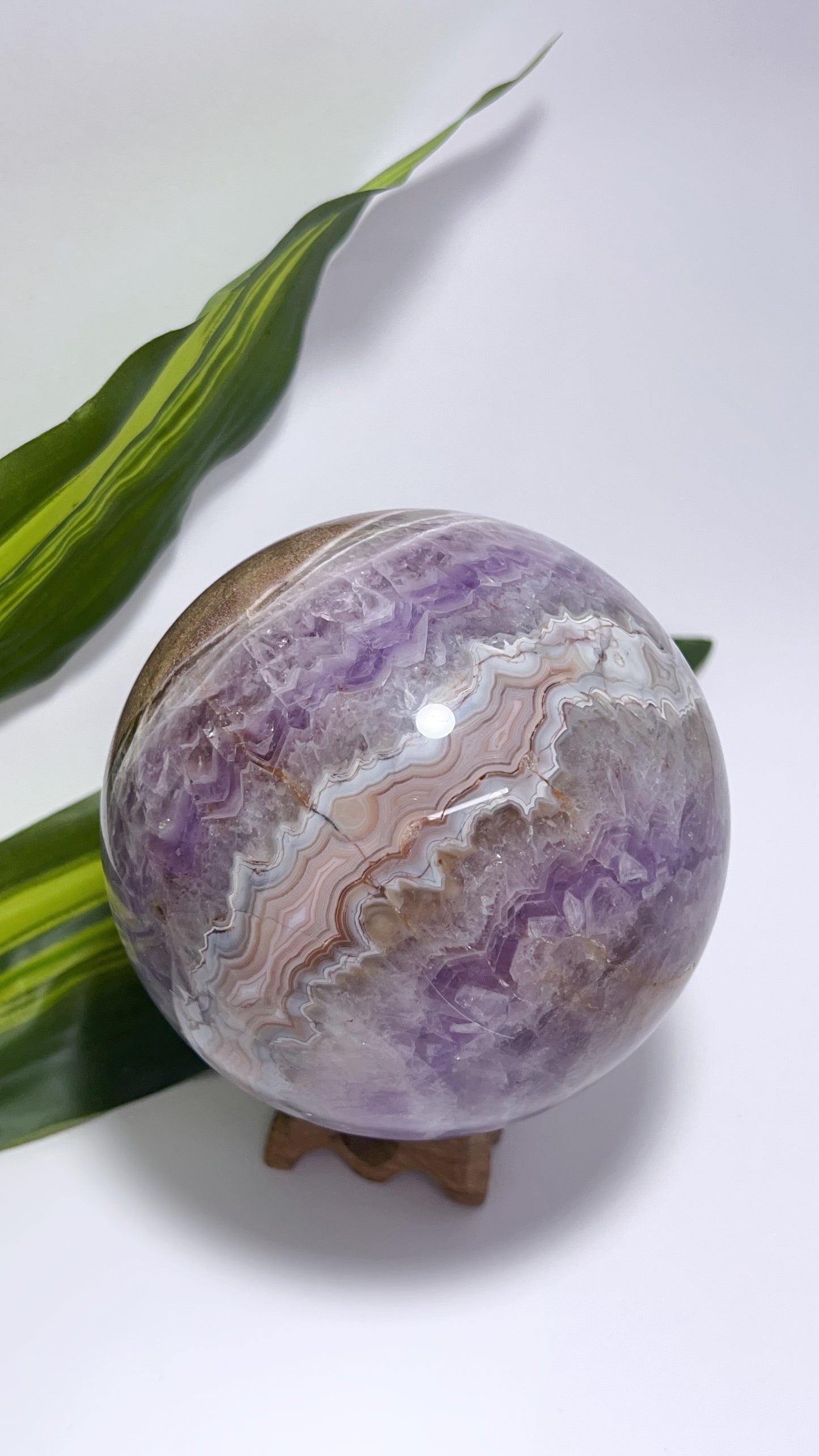 Amethyst and Mexican Agate Sphere 1.3kg