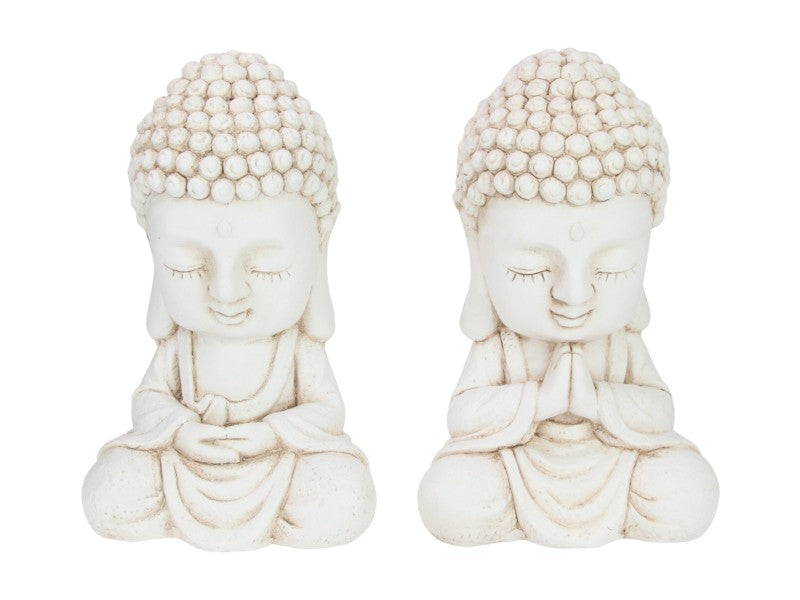 Cream Garden Praying Buddha 34cm