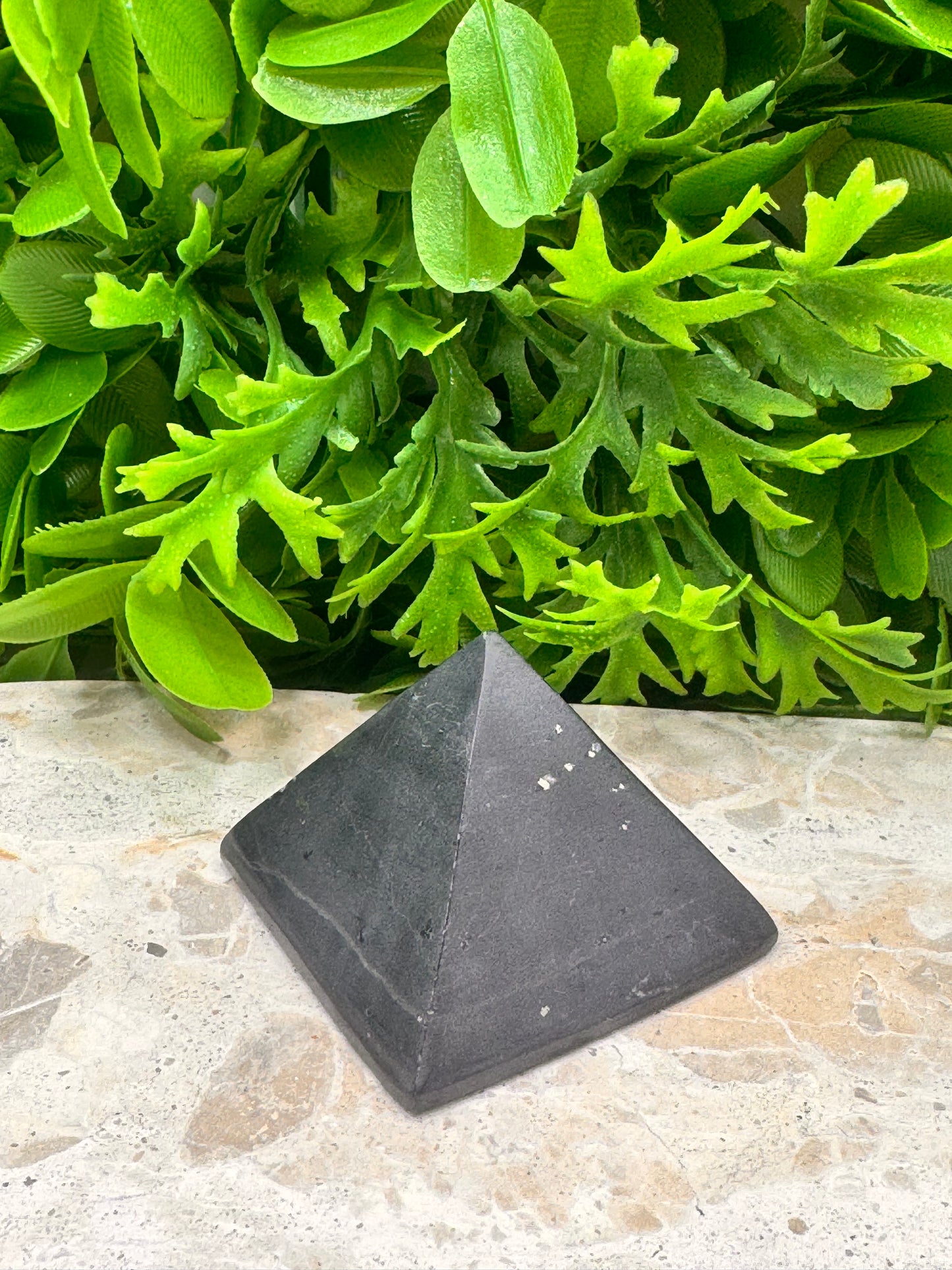 Black Jade with Pyrite Pyramid 148g