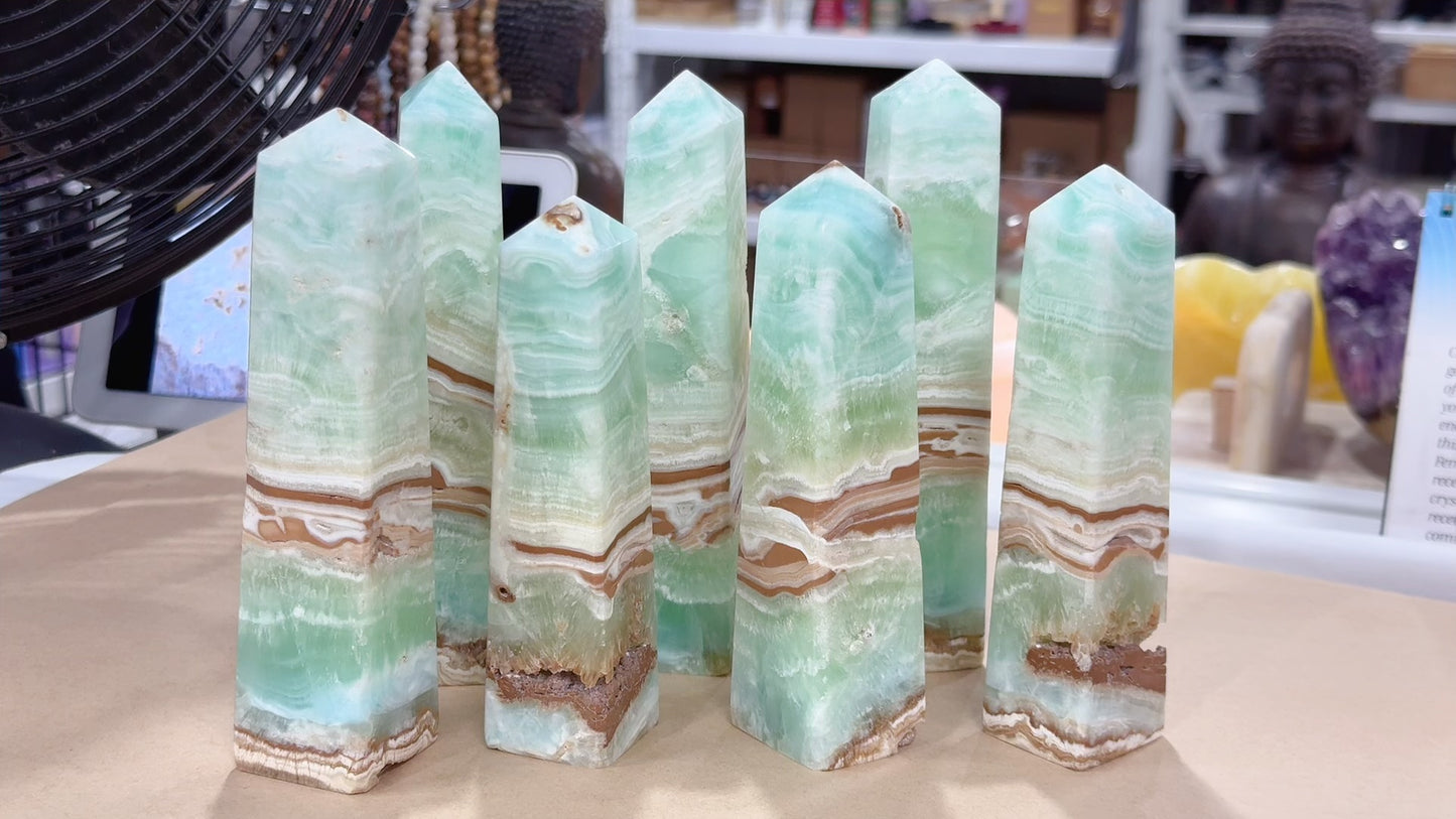 Blue Caribbean Calcite Tower 314g