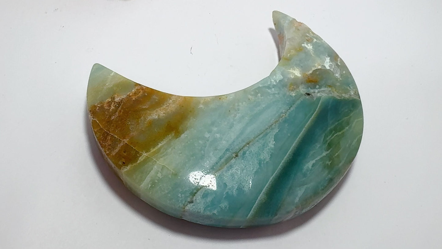Sky Blue Opal Moon with Stand 738g