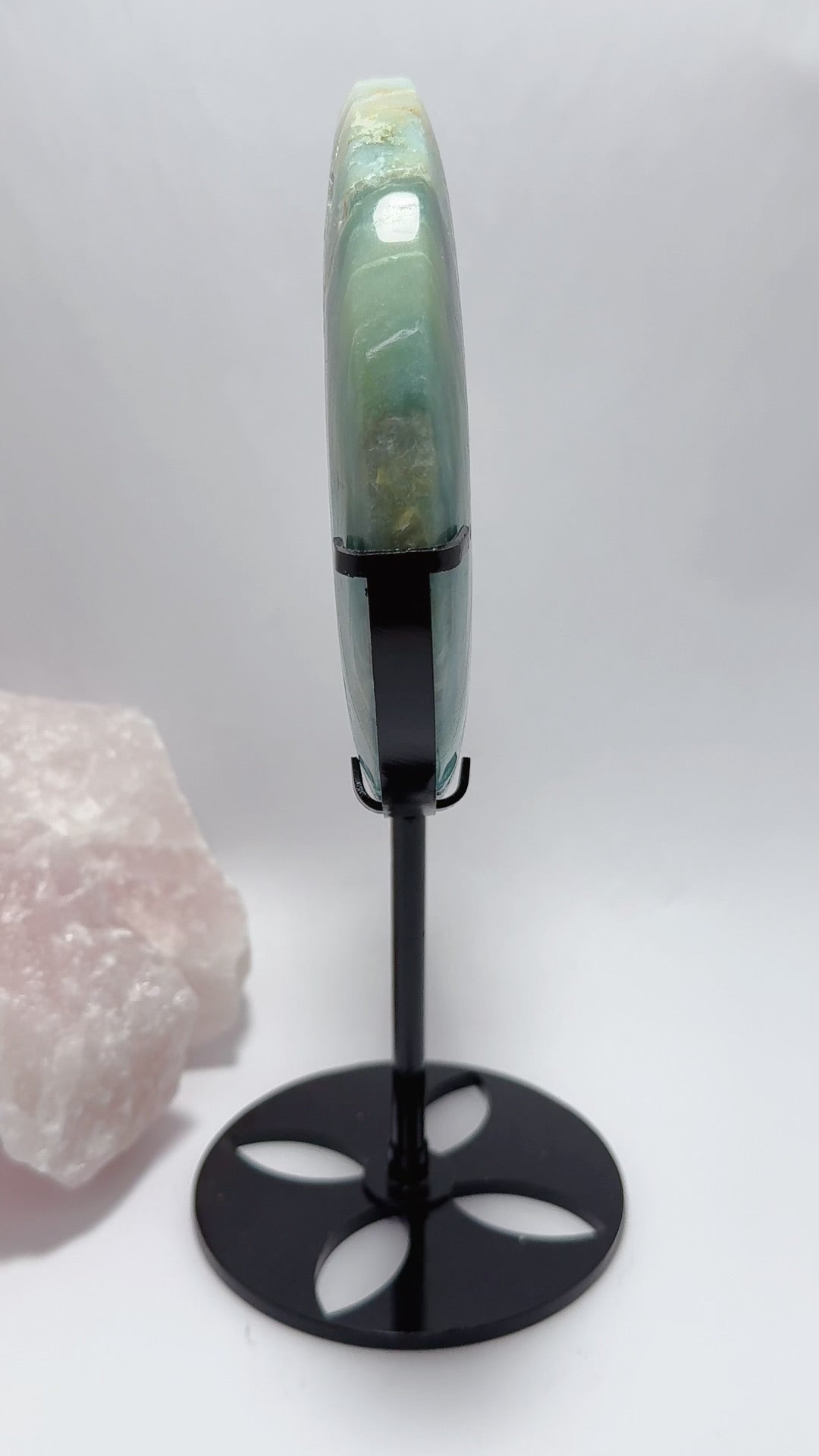 Sky Blue Opal Moon with Stand 738g