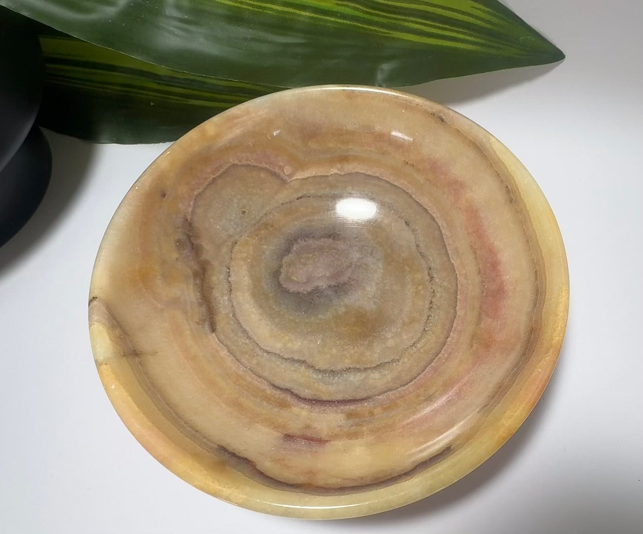 Peach Banded Calcite Bowl 464g