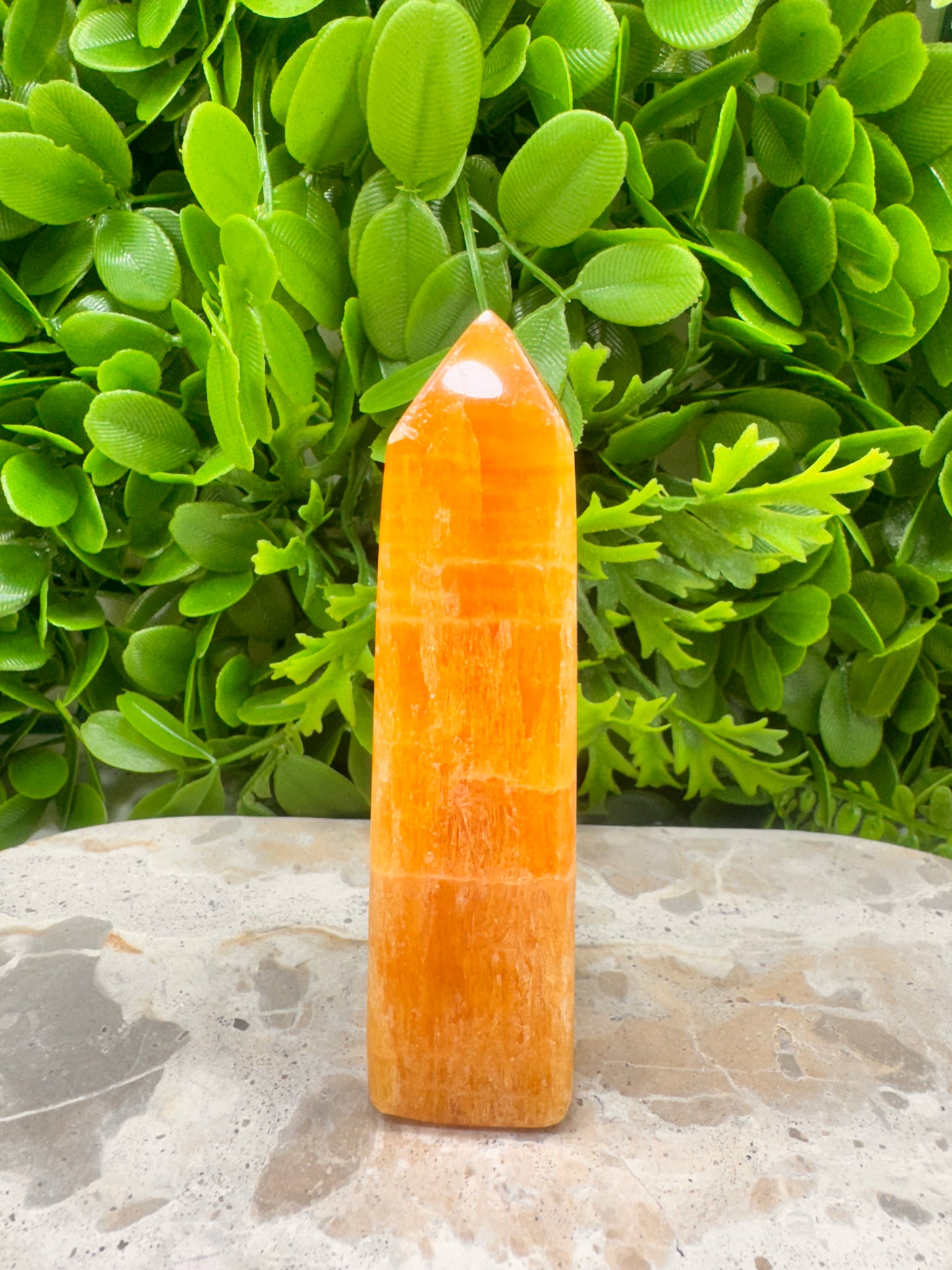Crystalised Orange Calcite Tower 210g
