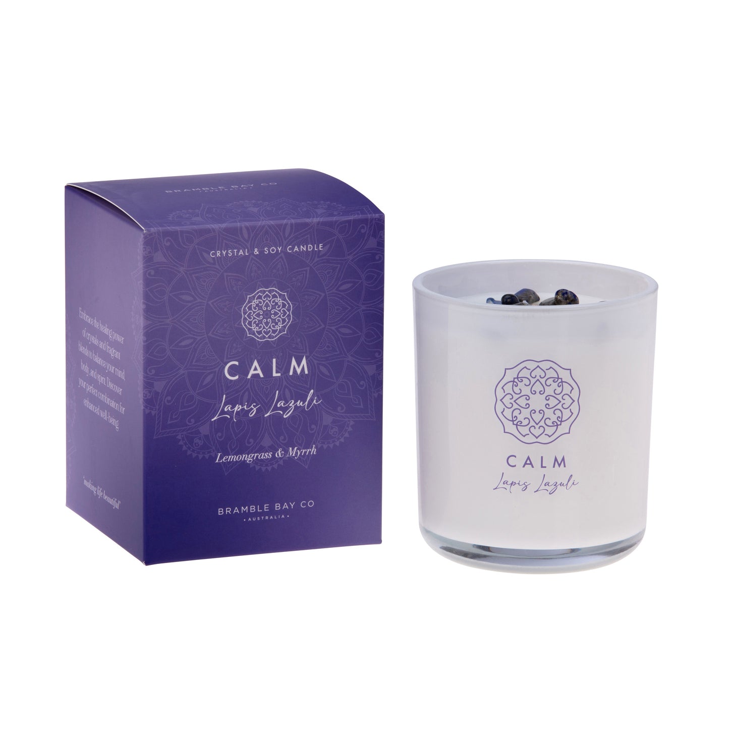 CALM - Lapis Lazuli Candle (Lemongrass & Myrrh) 300g