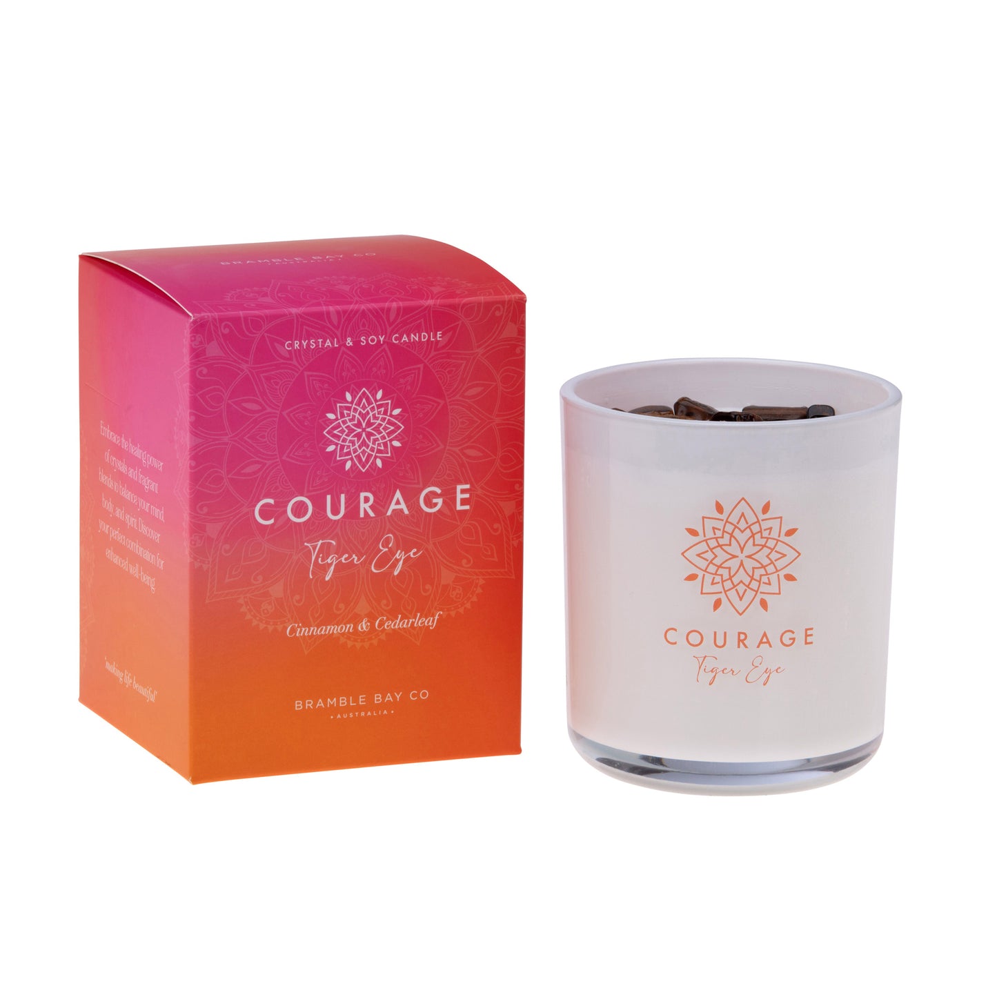 COURAGE - Tiger Eye Candle (Cinnamon & Cedarleaf) 300g
