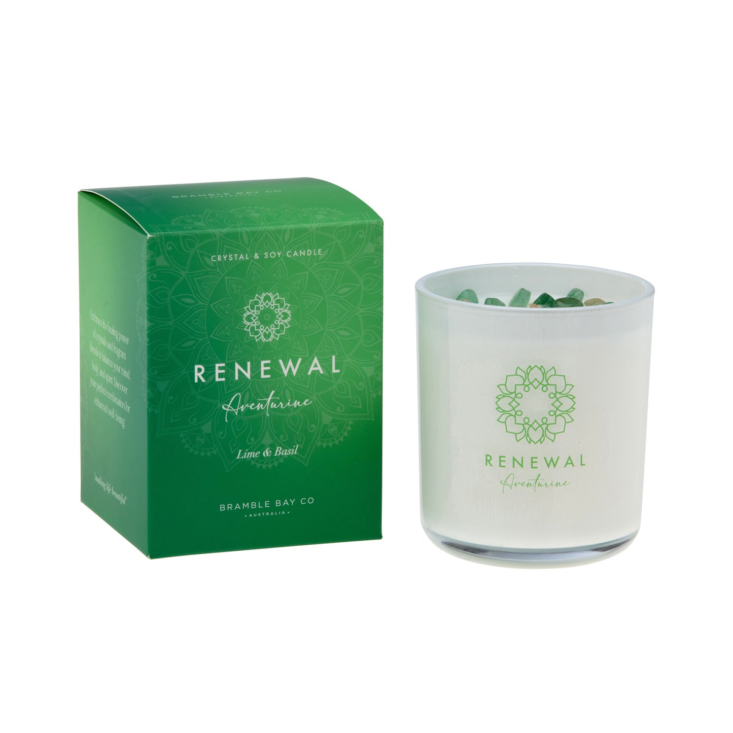 RENEWAL - Aventurine Candle (Lime & Basil) 300g